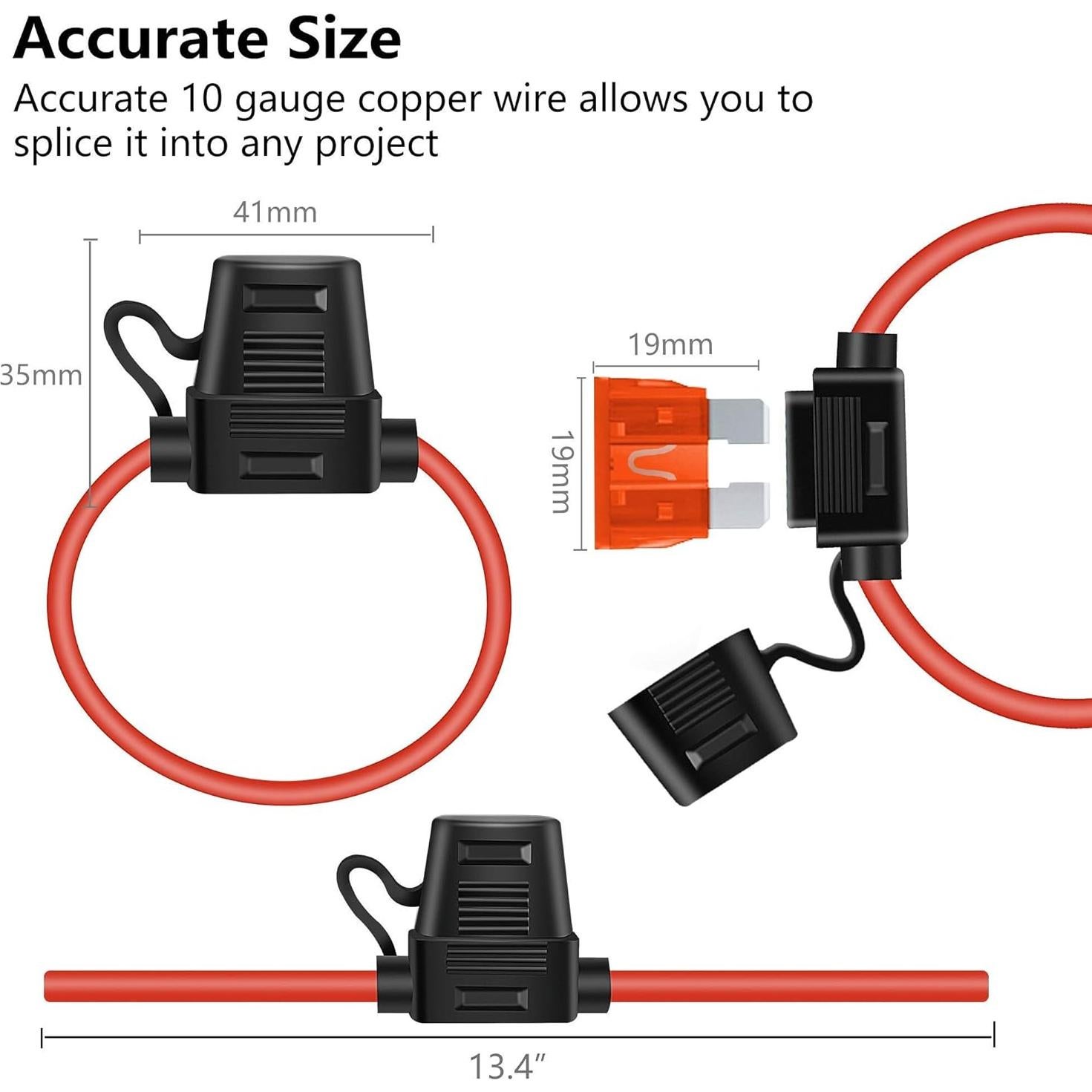 Soporte de Fusible Inline MulWark 10 AWG IP67 con 2 Fusibles 40AMP