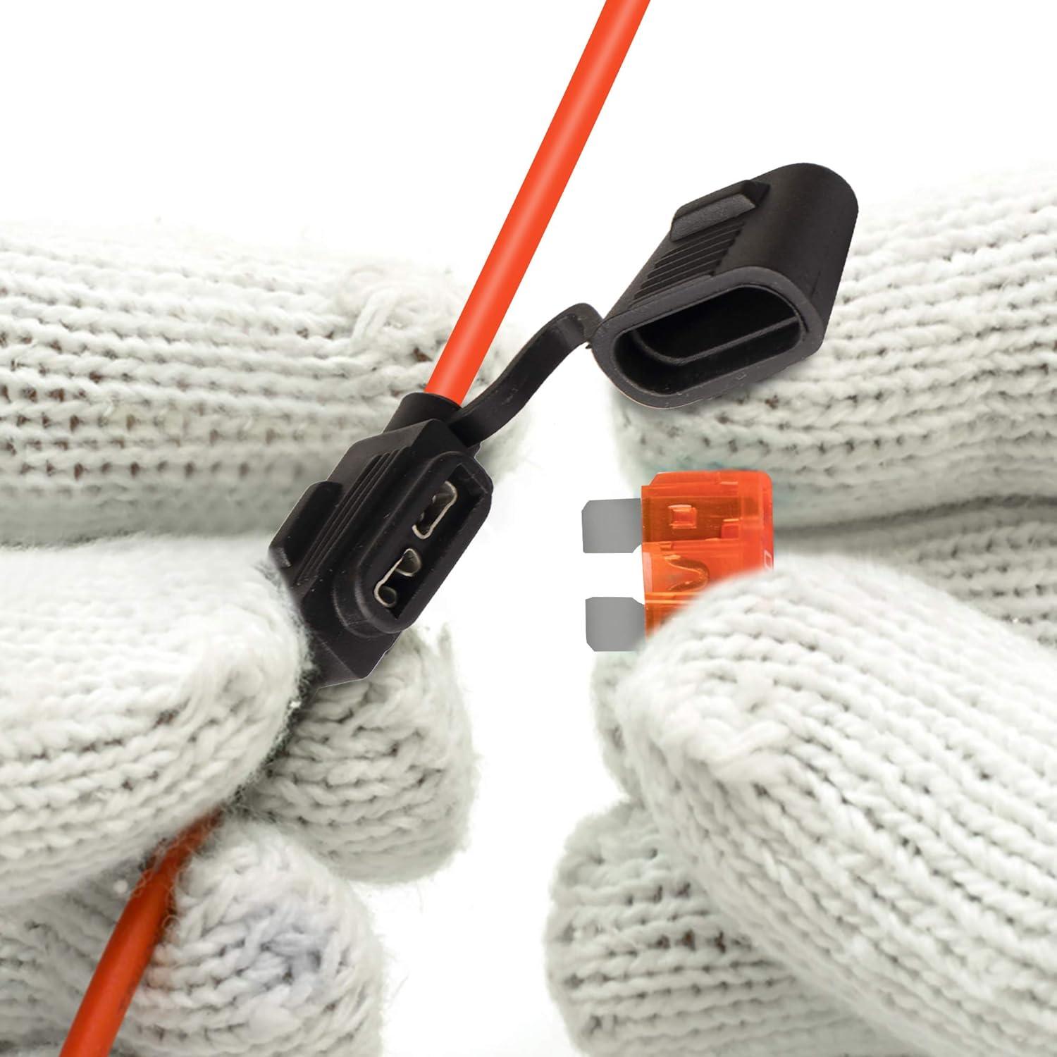 Soporte de Fusible Inline MulWark 10 AWG IP67 con 2 Fusibles 40AMP