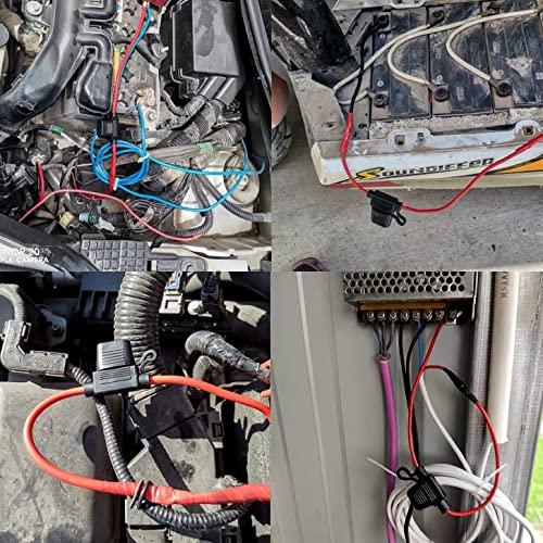 Soporte de Fusible en Línea Qizpcer 10 AWG con 4 Fusibles 40A