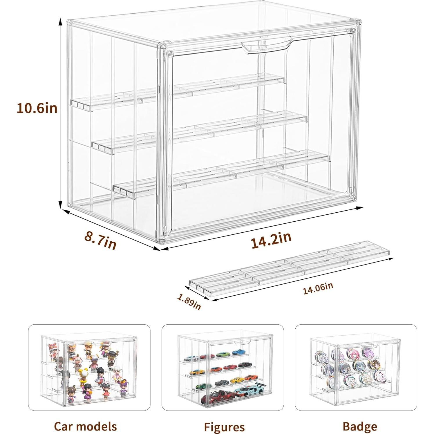 Caja de Exhibición Acrílica LXLXXL 3 Paquete Ajustable