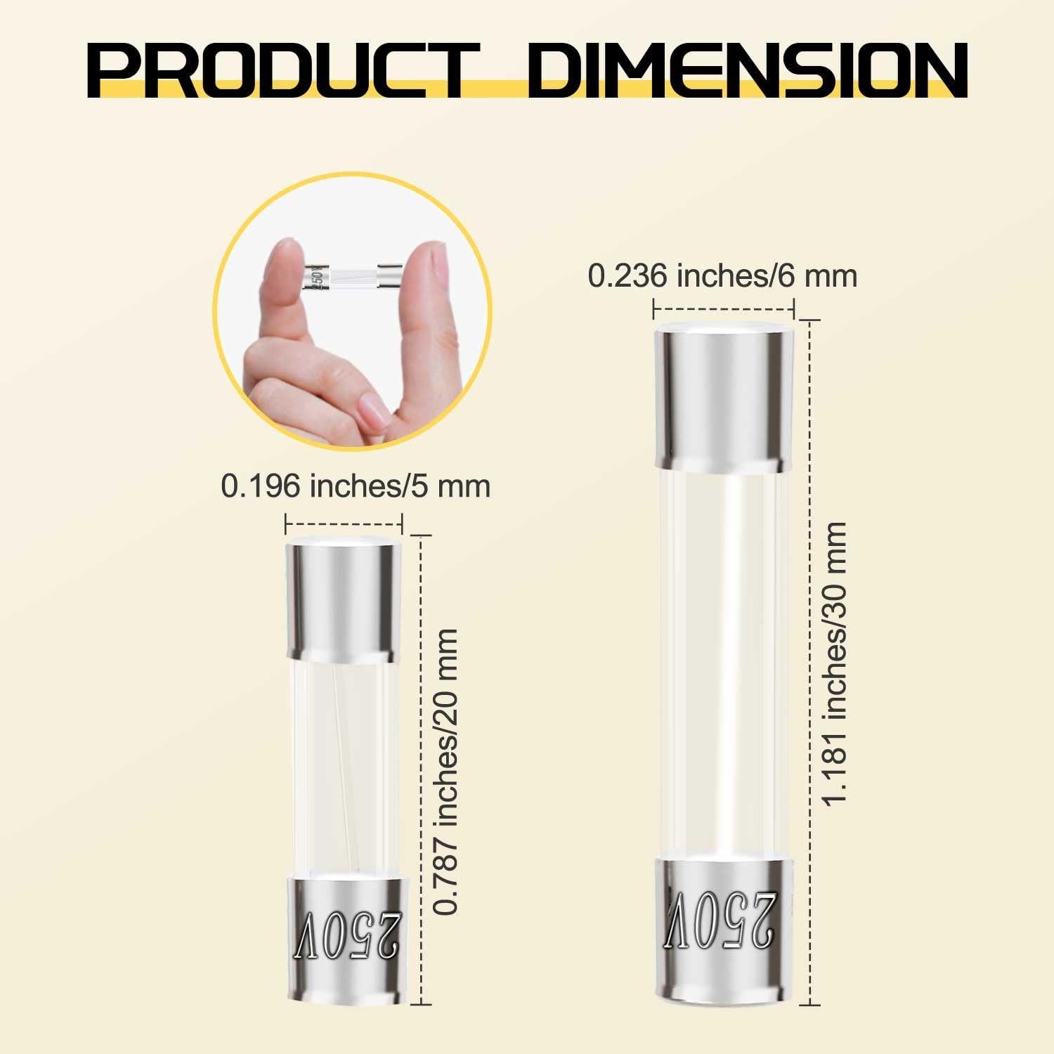 Kit de Fusibles de Vidrio Rápido Fundido Upvivi 180 Pcs 250V