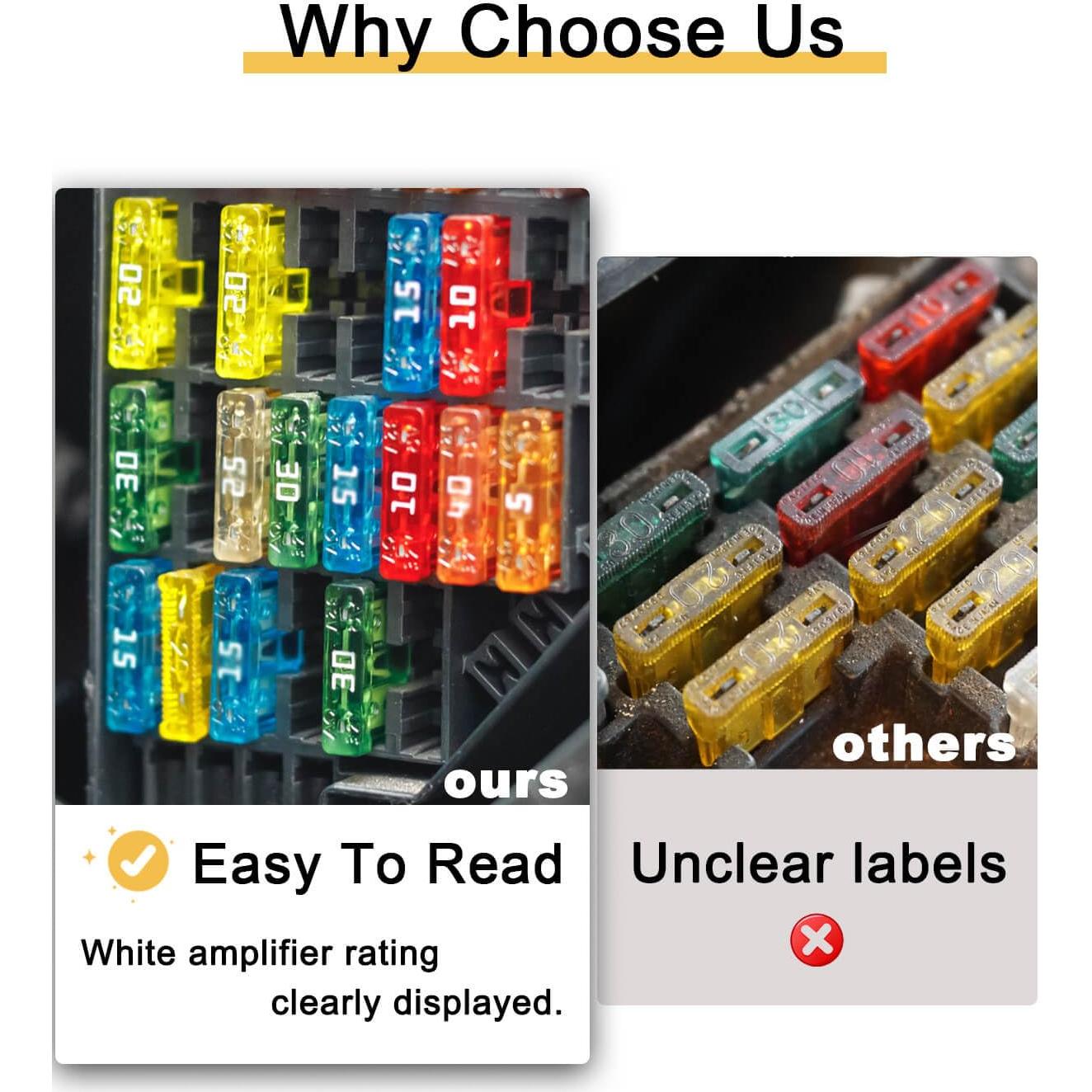 Fusibles Automotrices Estándar Riseuvo 20A 32V - 20 Pcs