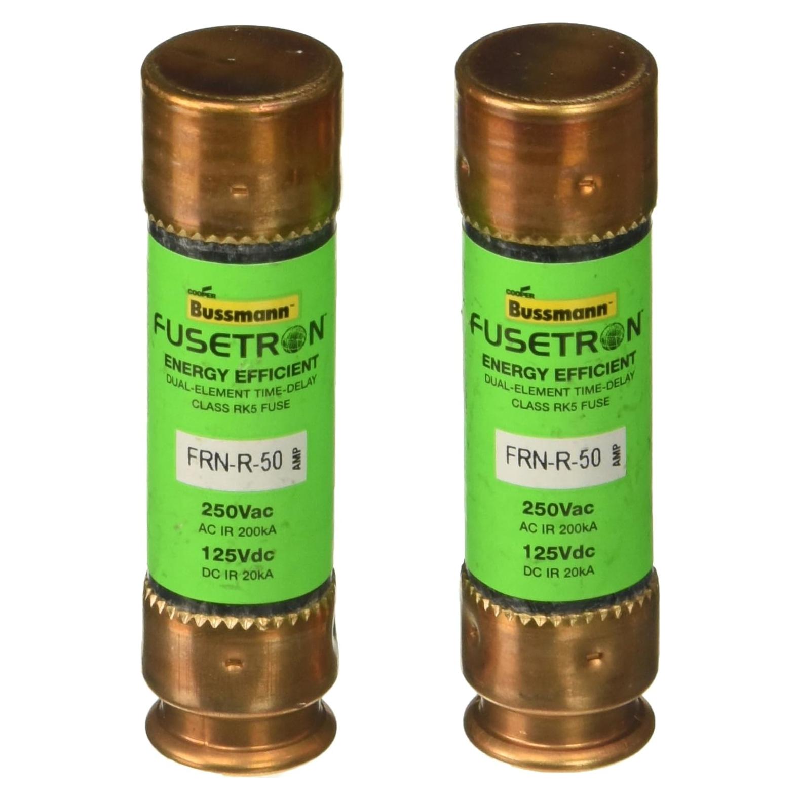 Fusible Fusetron Bussmann BP/FRN-R-50 Doble 50A 250V Paquete 2