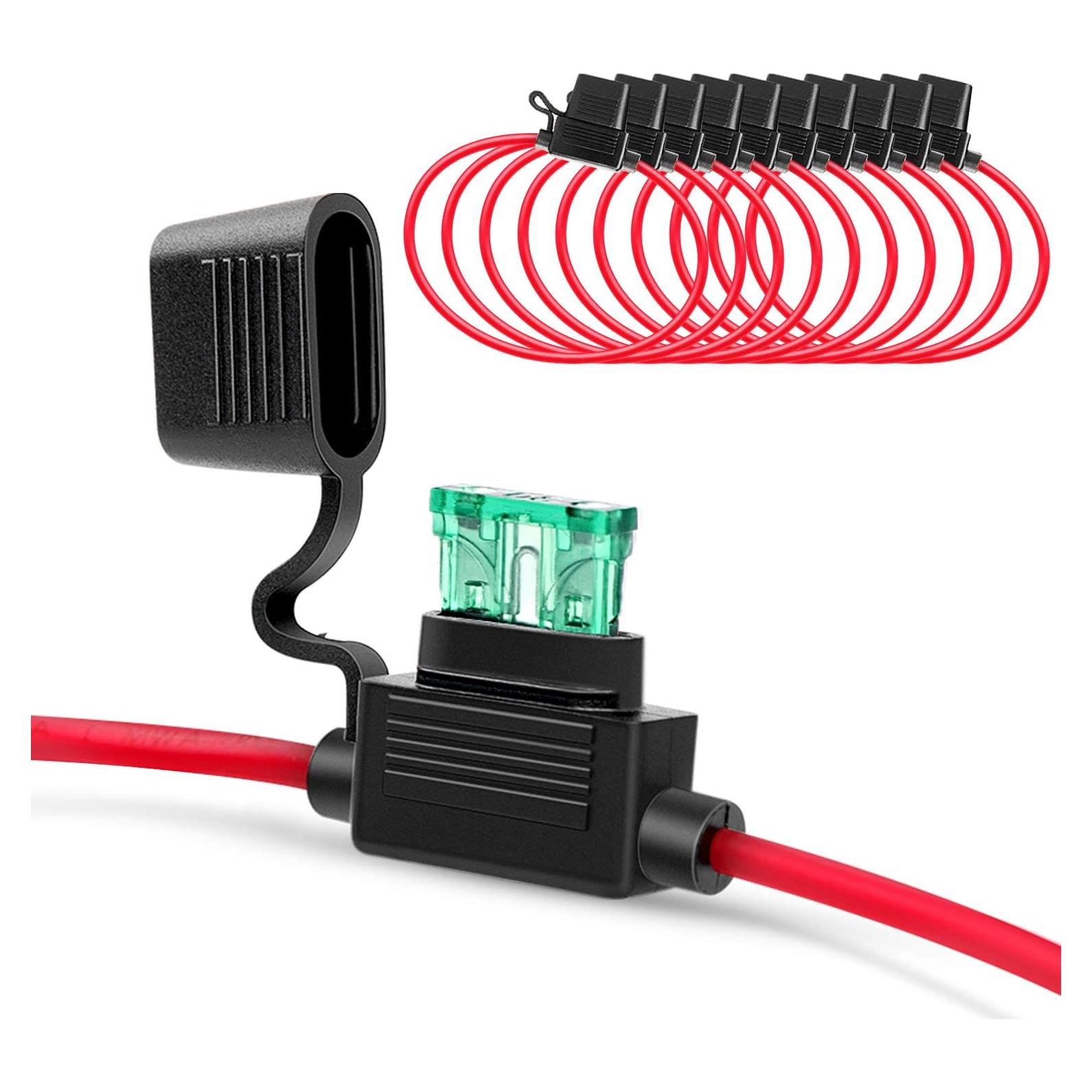 Soporte de Fusible ATC/ATO Nilight NI-FH01 14AWG 10 Piezas