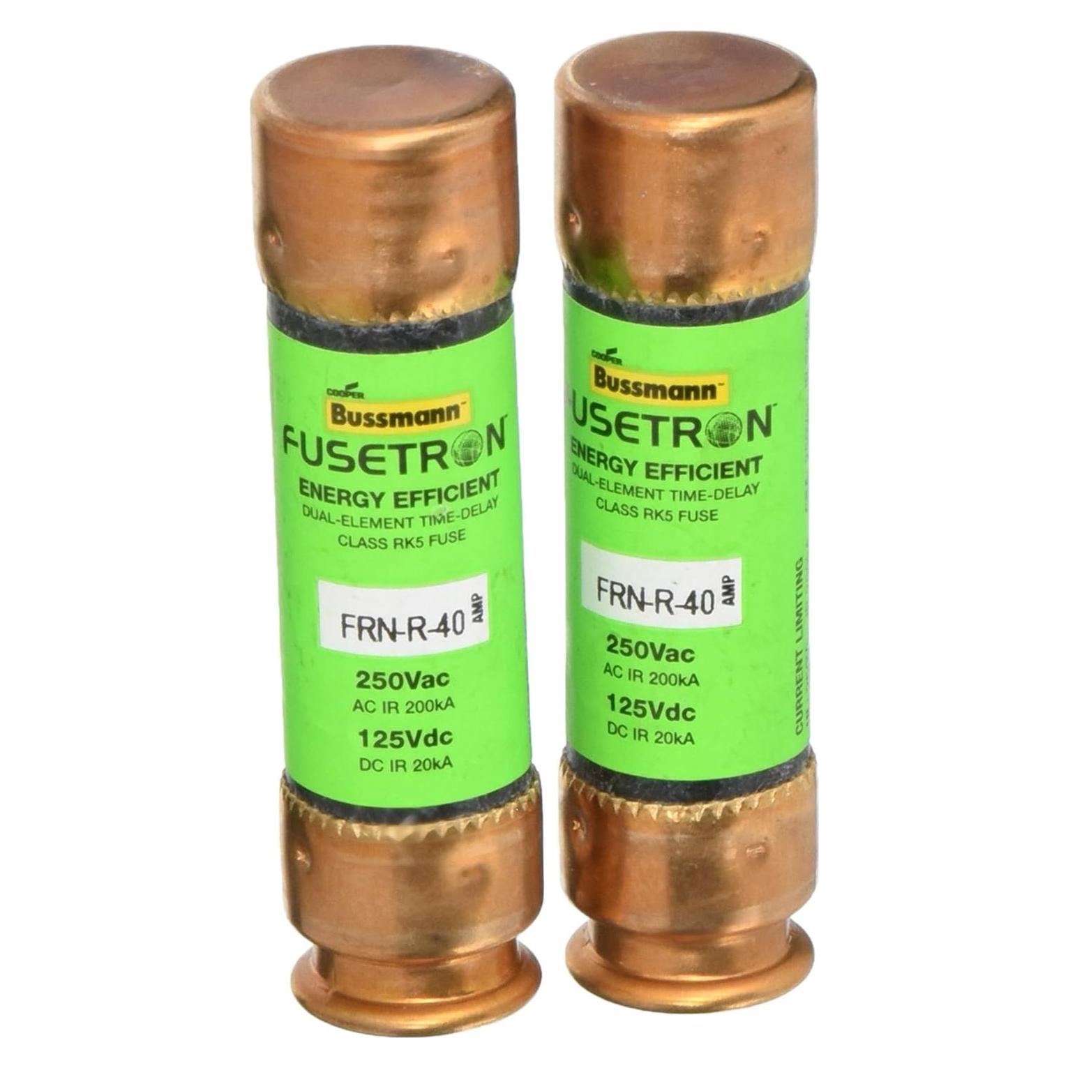 Fusible Bussmann FRN-R 40A 250V Retardo - Paquete de 2