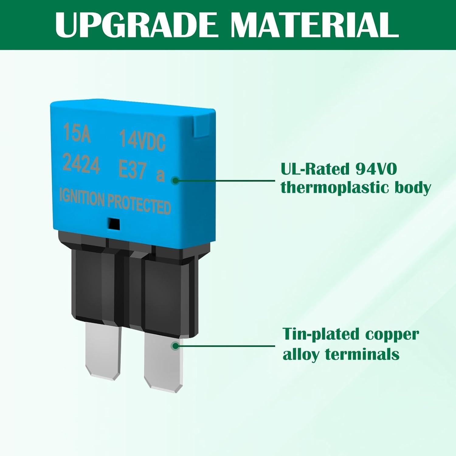 Fusible de cuchilla 15A Lenkrad - Reinicio automático - Paquete de 5