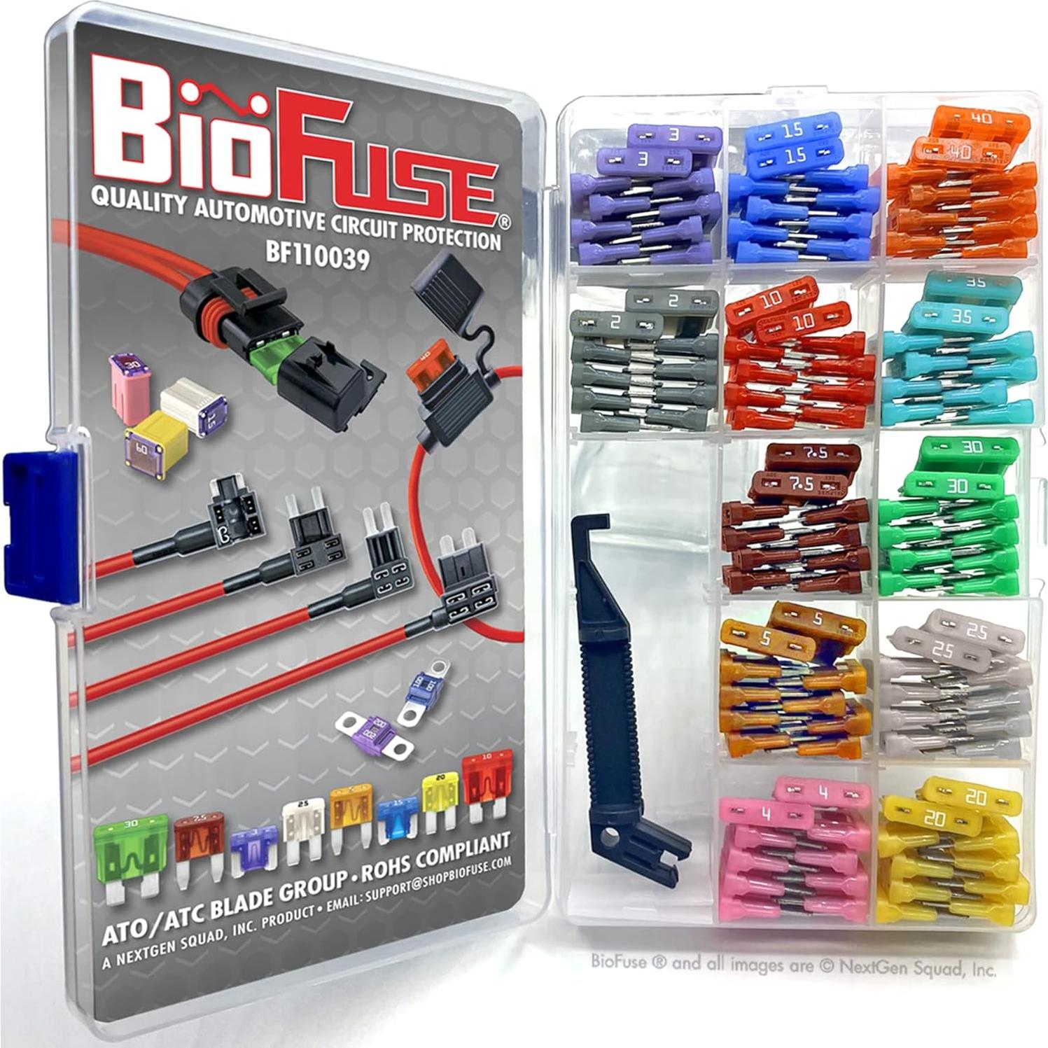 120 Fusibles Automotrices Estándar BioFuse 2A a 40A con Extractor