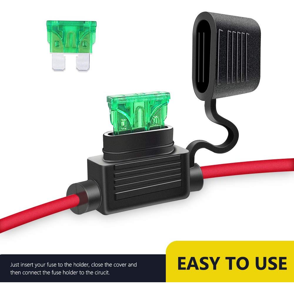 Soporte de Fusible Inline 12 AWG MCIGICM con Fusible 30A - Paquete de 5