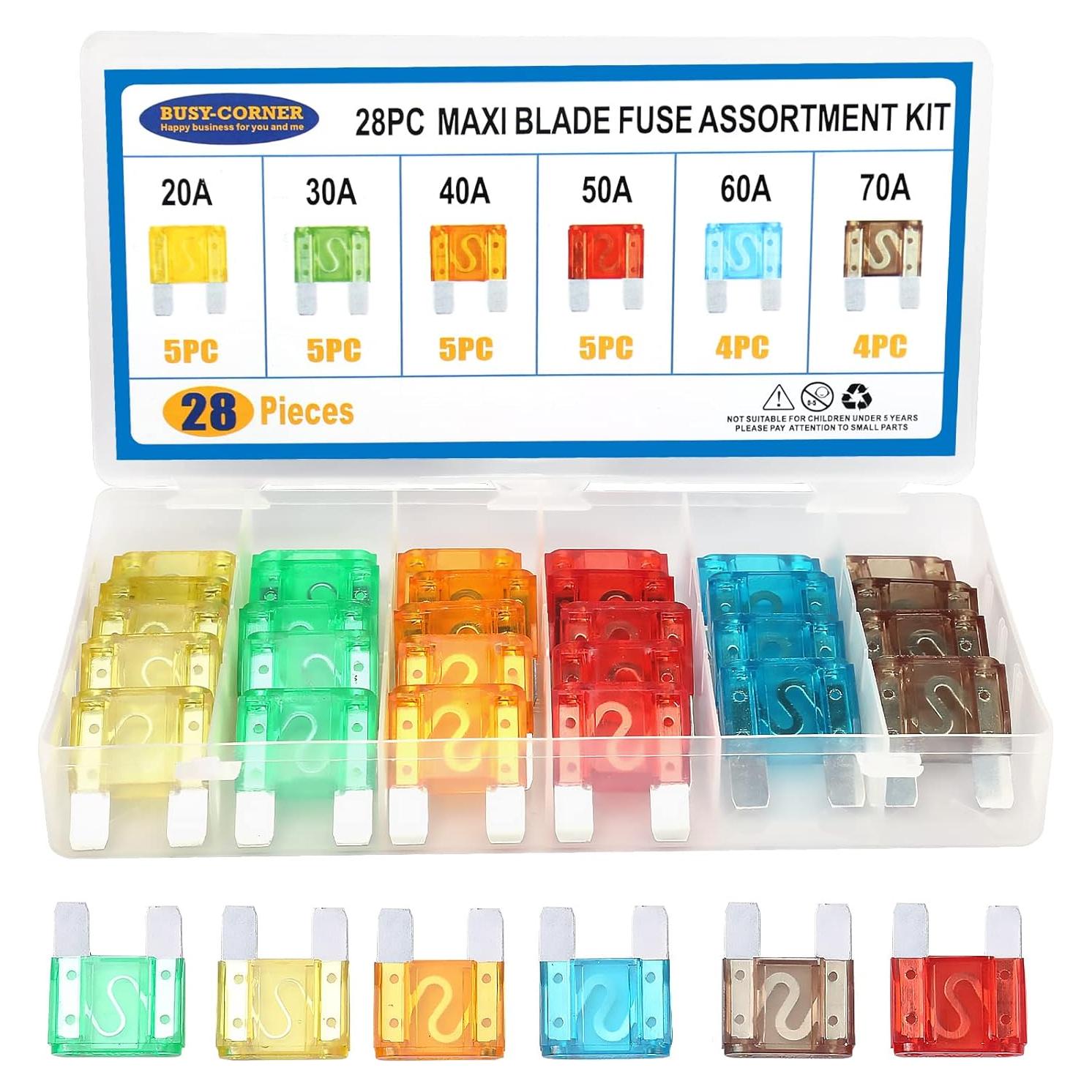 Kit de Fusibles Maxi Blade BUSY-CORNER 28 Piezas 20A-70A