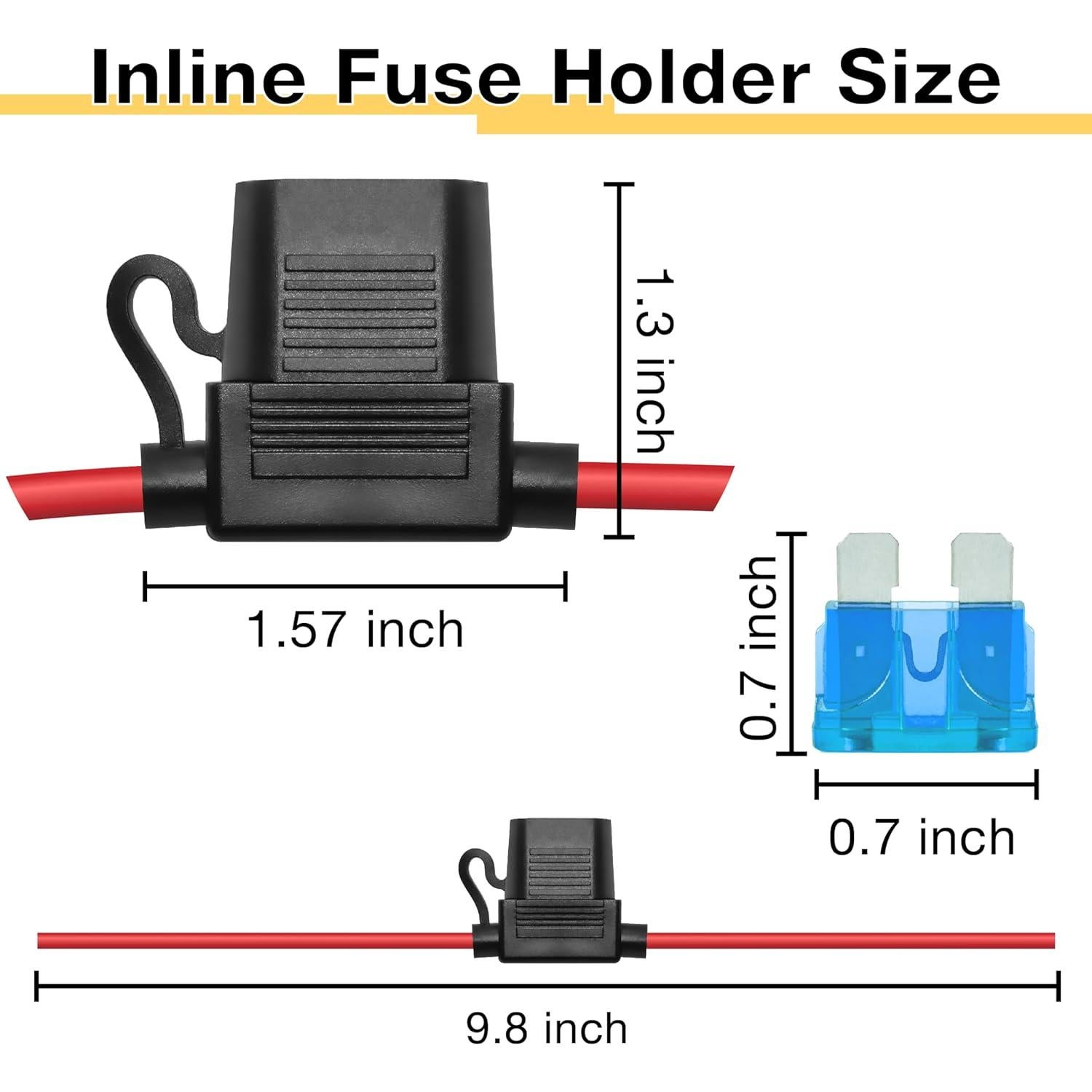 Soportes de Fusibles Inline 12V Ecocstm 16 AWG Impermeables