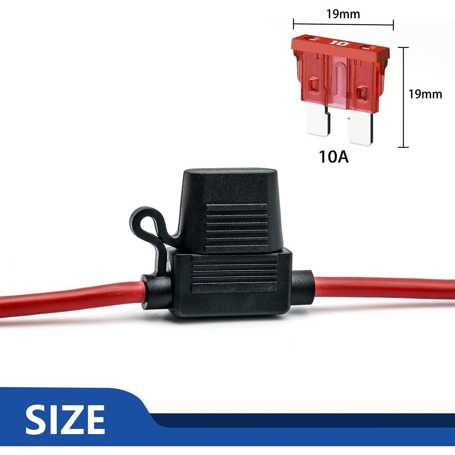 Paquete de 10 Soportes de Fusible Inline 16 AWG Qizpcer 10A