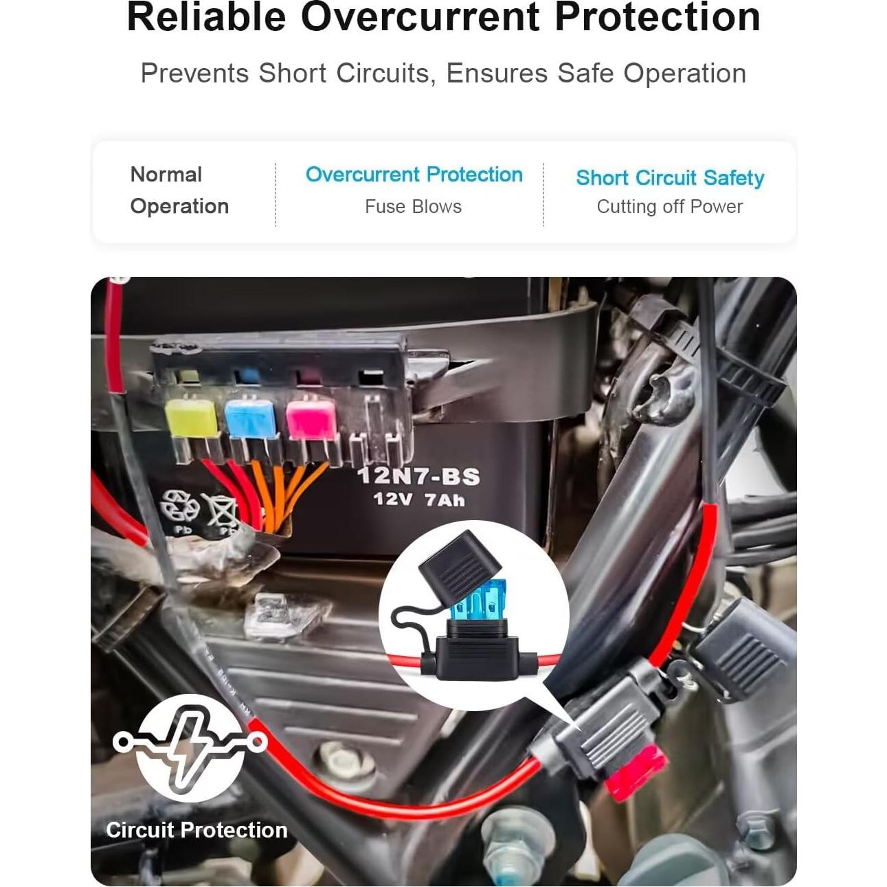 Soporte de Fusible Inline 12AWG Anyongora - 4 Paquetes con 40 Fusibles