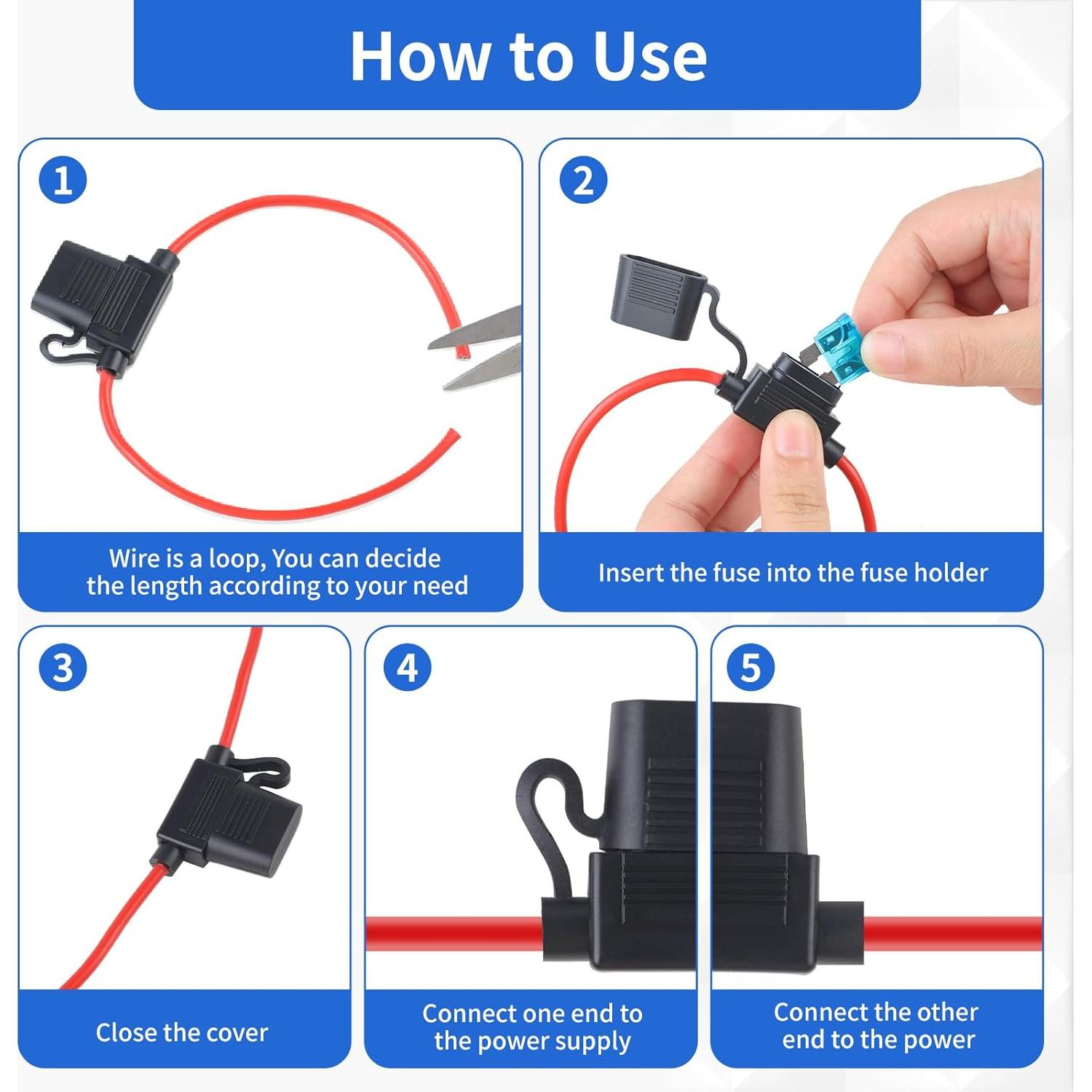 Paquete de 6 Soportes de Fusibles 12V YNZDRWA con 66 Fusibles