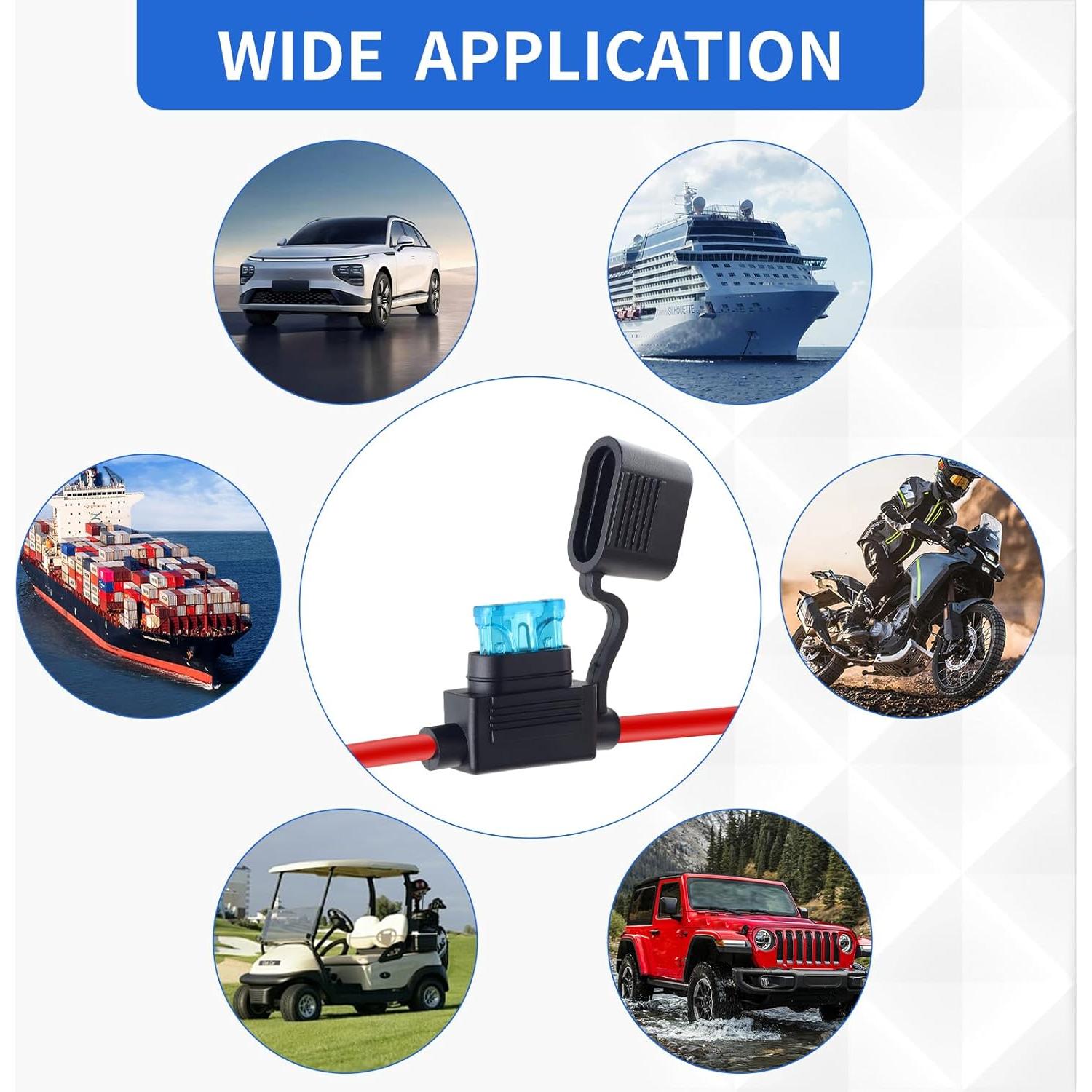 Paquete de 6 Soportes de Fusibles 12V YNZDRWA con 66 Fusibles