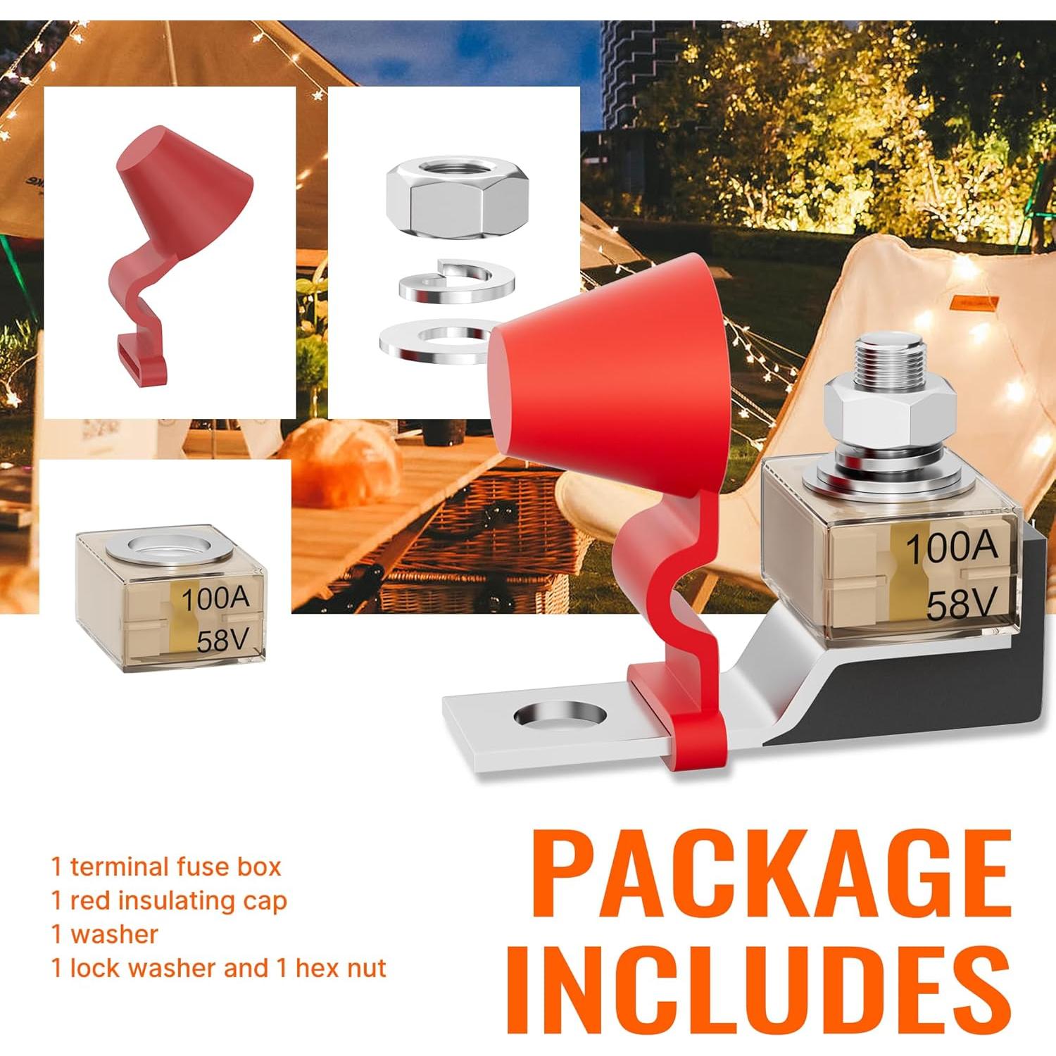 Fusible Terminal de Batería Joinfworld MRBF 100A 58V CC