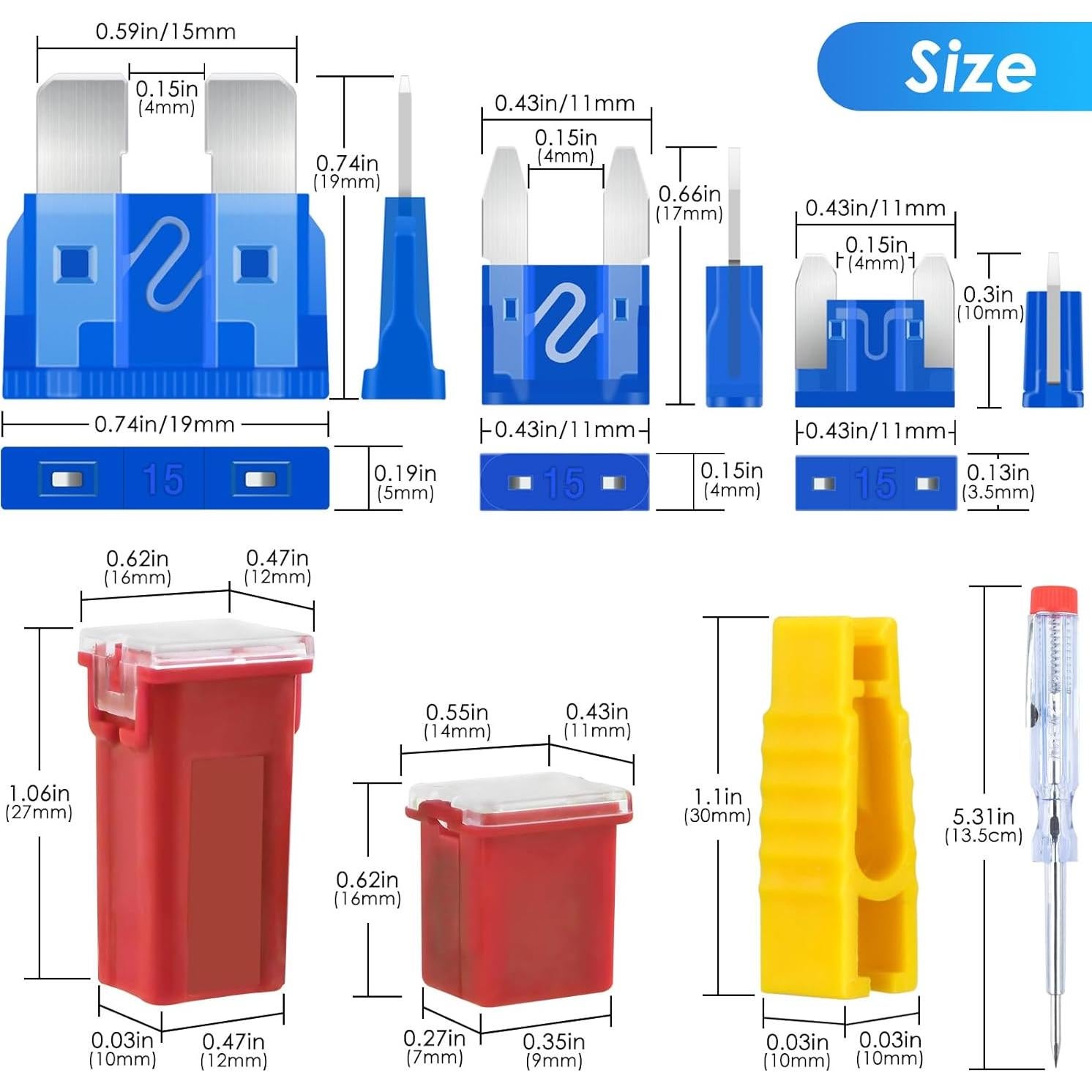 Kit de Fusibles Automotrices PACETAP 304 Piezas con Extractor