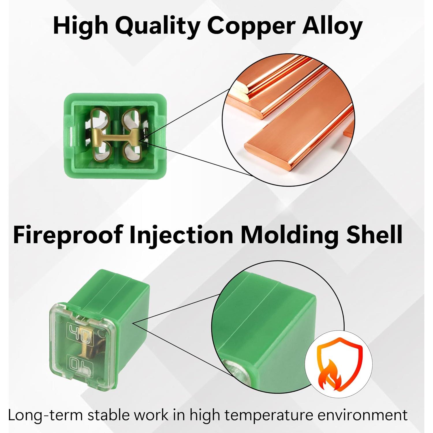 Kit de Fusibles Automotrices BFXM 10 PCS 20A-60A Perfil Bajo