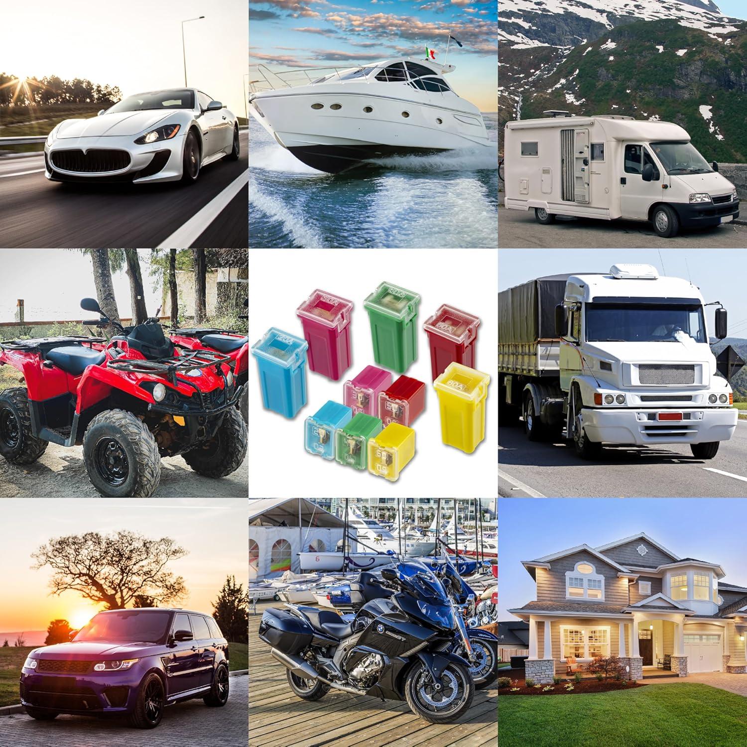 Kit de Fusibles Automotrices BFXM 10 PCS 20A-60A Perfil Bajo