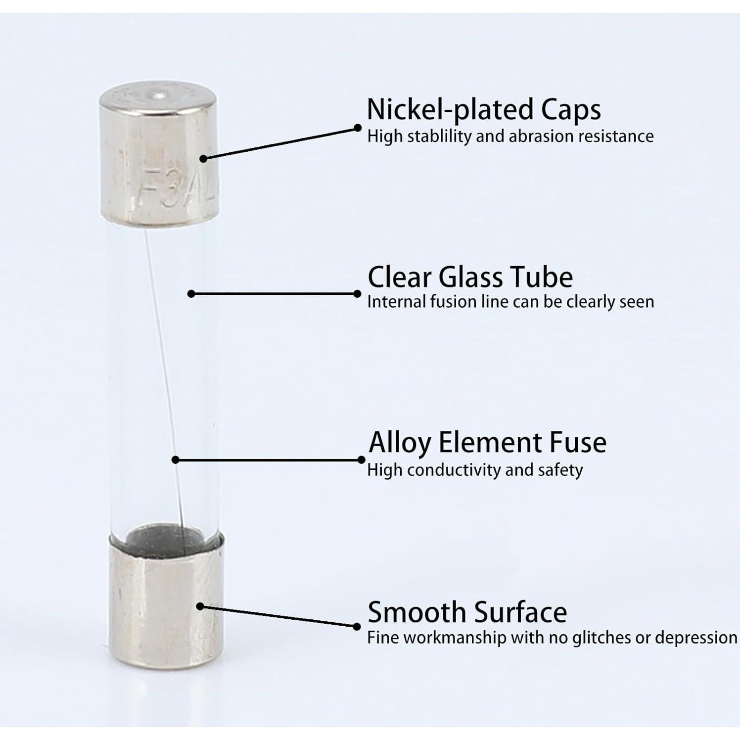 Fusibles de Vidrio ETERPEK F10AL250V 10A Paquete de 10