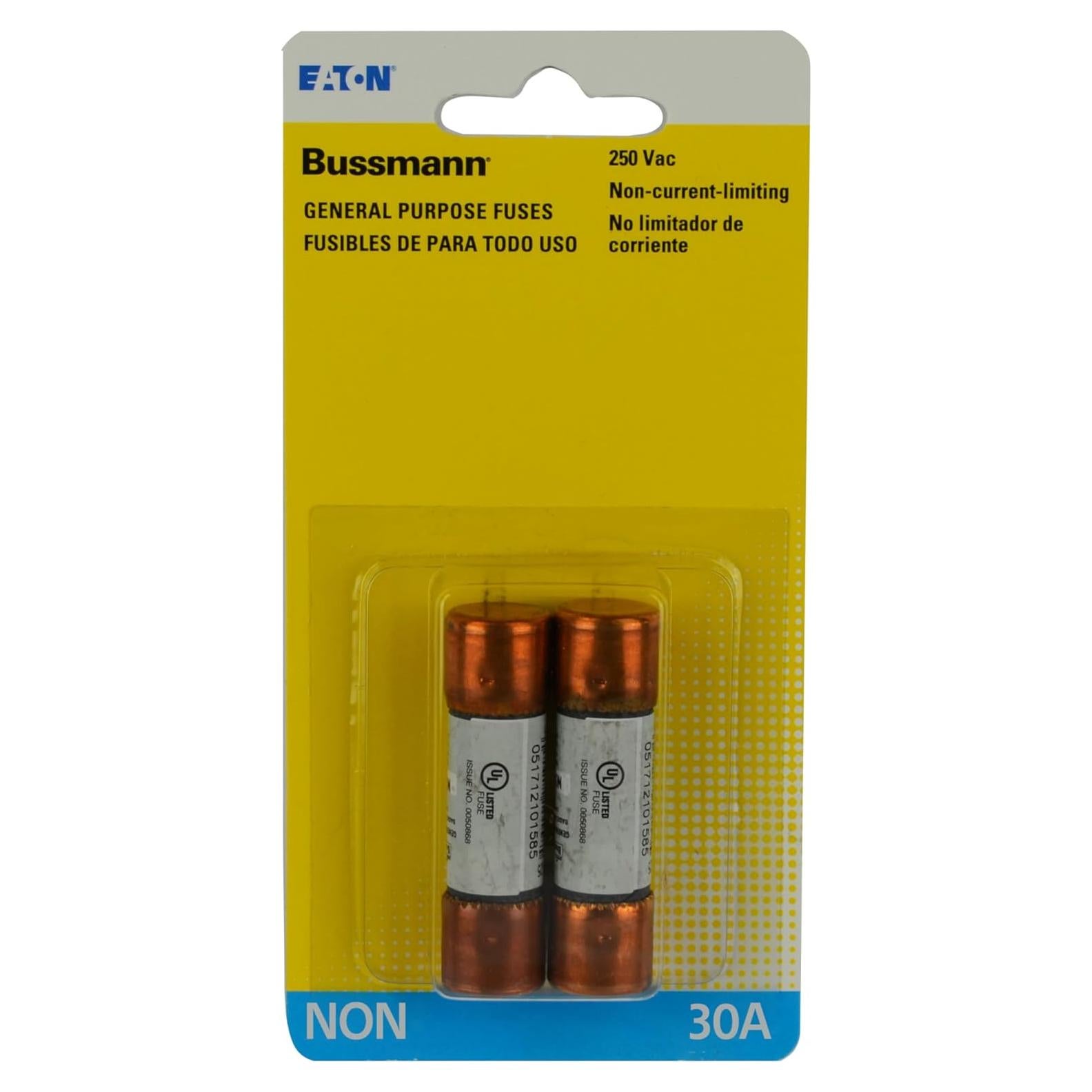 Fusible Bussmann NON 30A 250V - Paquete de 2 Piezas