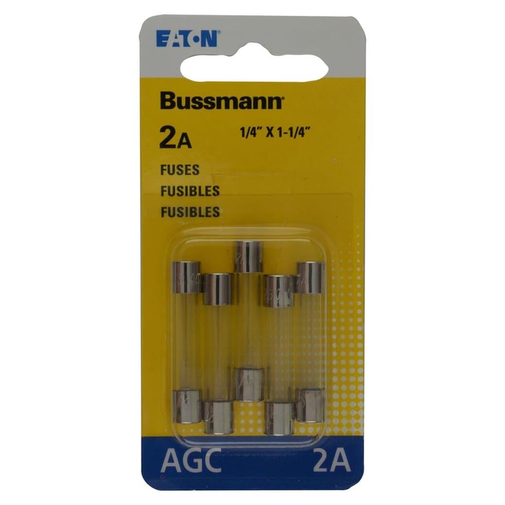Fusible AGC-2-R Bussmann 2A 250V Rápido Pack de 5