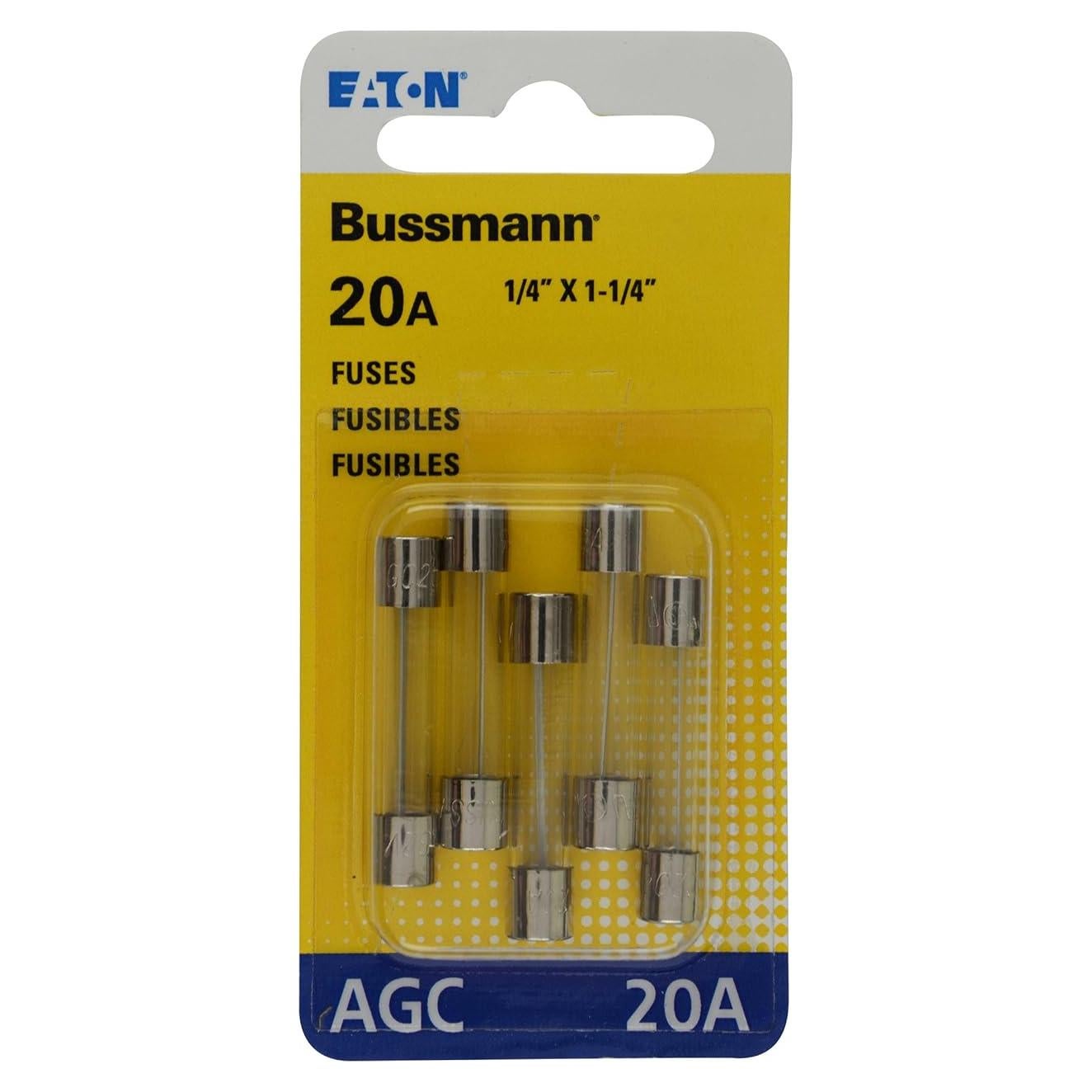 Fusible de vidrio Bussmann BP/AGC-20 20A Rápido Amarillo