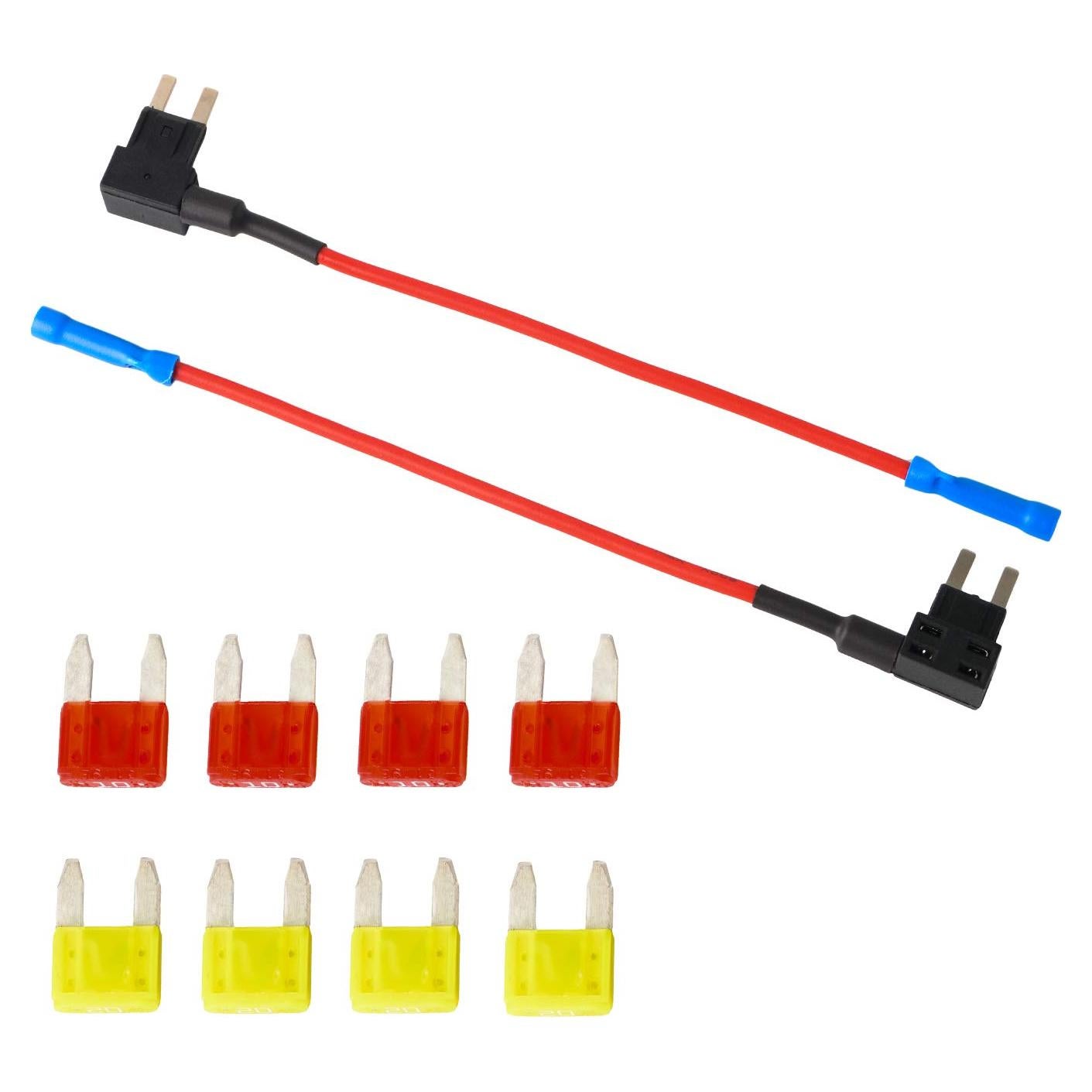 Soporte de Fusible Mini Tangyinrd con Fusibles 10A y 20A - 2 Juegos