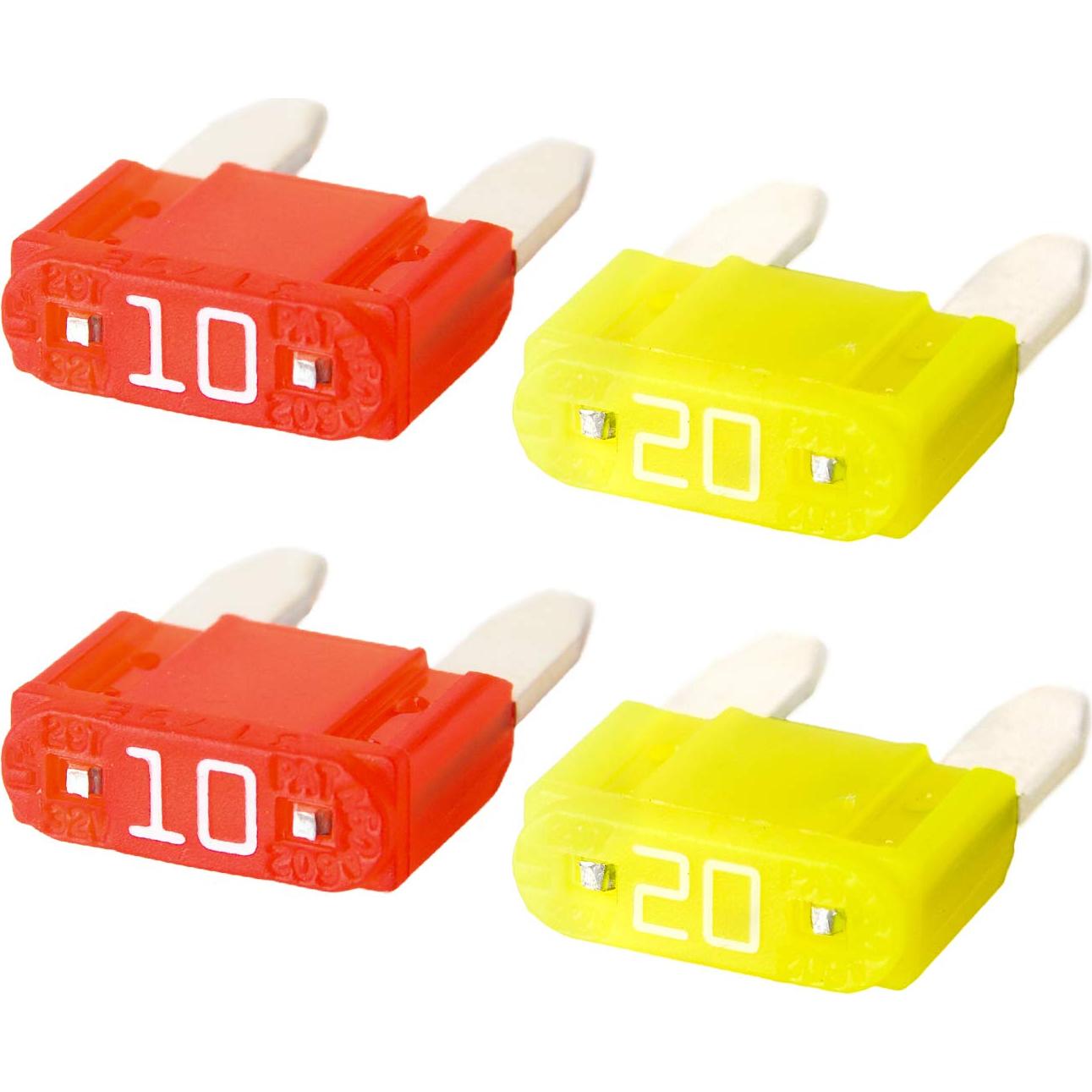 Soporte de Fusible Mini Tangyinrd con Fusibles 10A y 20A - 2 Juegos