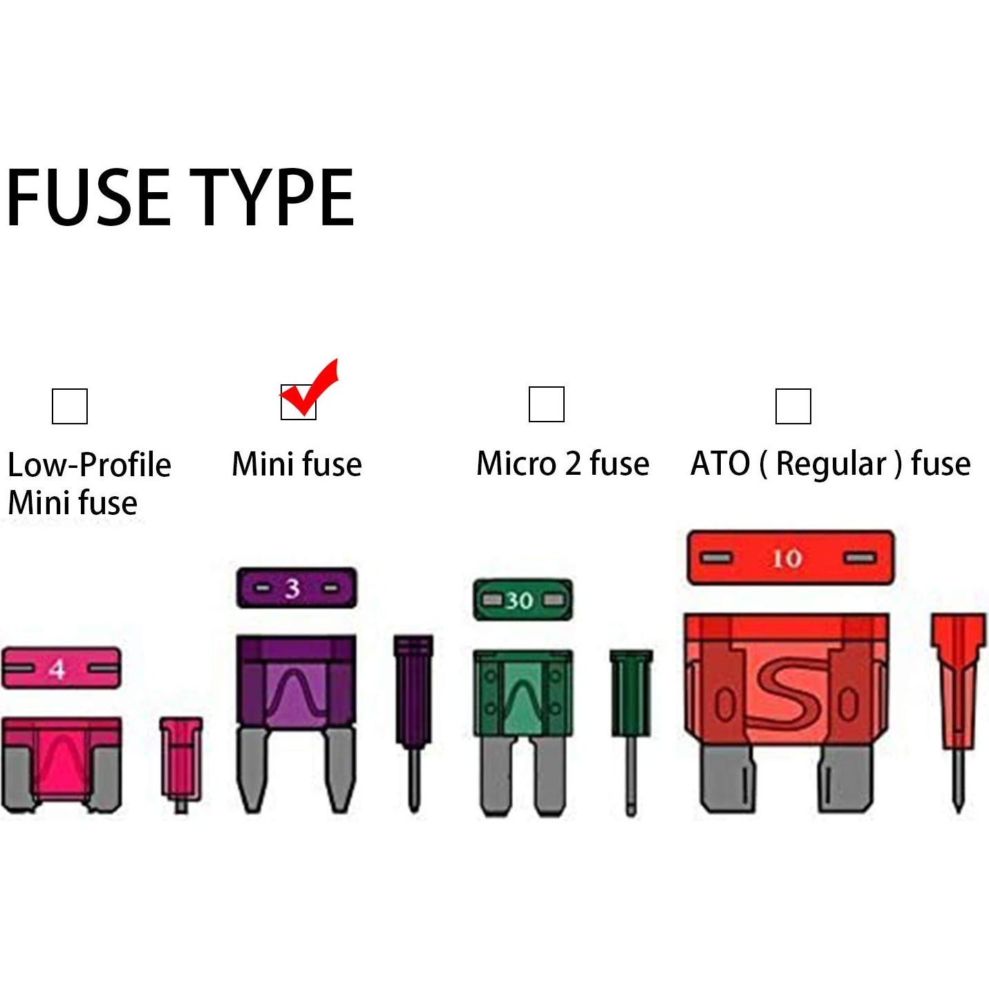 Soporte de Fusible Mini Tangyinrd con Fusibles 10A y 20A - 2 Juegos