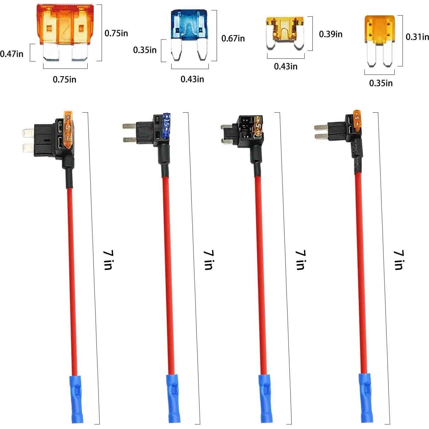 Kit de Adaptadores de Fusible Qizpcer 12V - 12 Piezas
