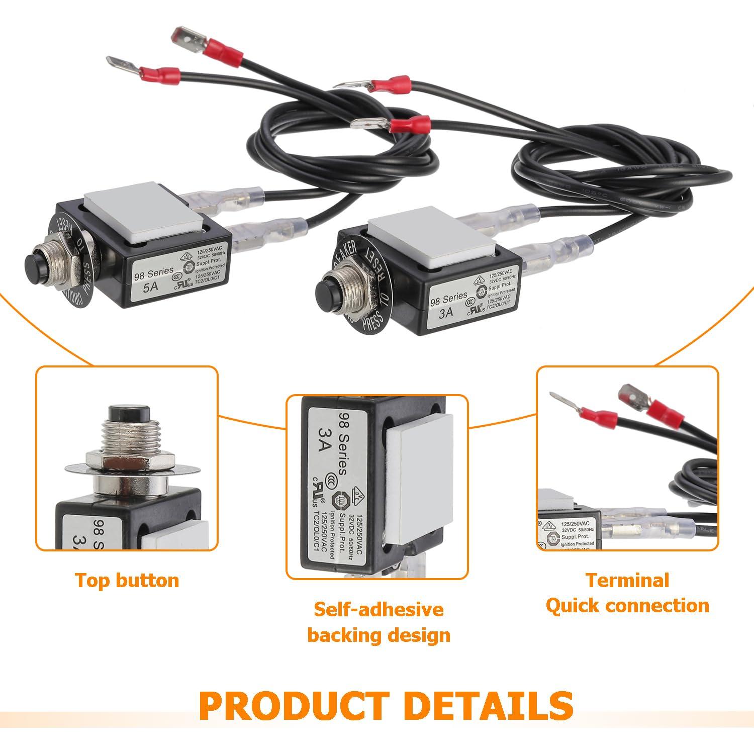 Fusible Reiniciable 3A y 5A HUAREW para Herramientas HVAC