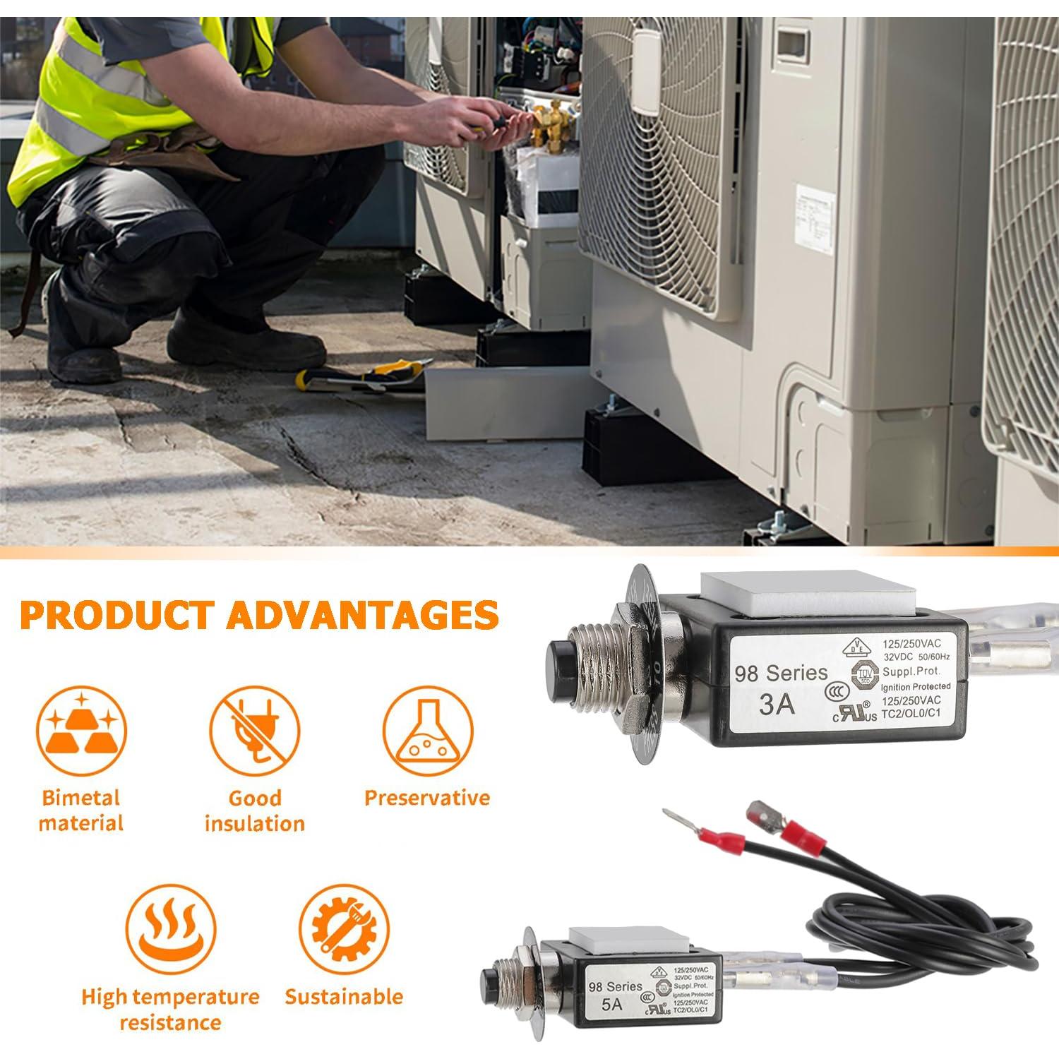 Fusible Reiniciable 3A y 5A HUAREW para Herramientas HVAC