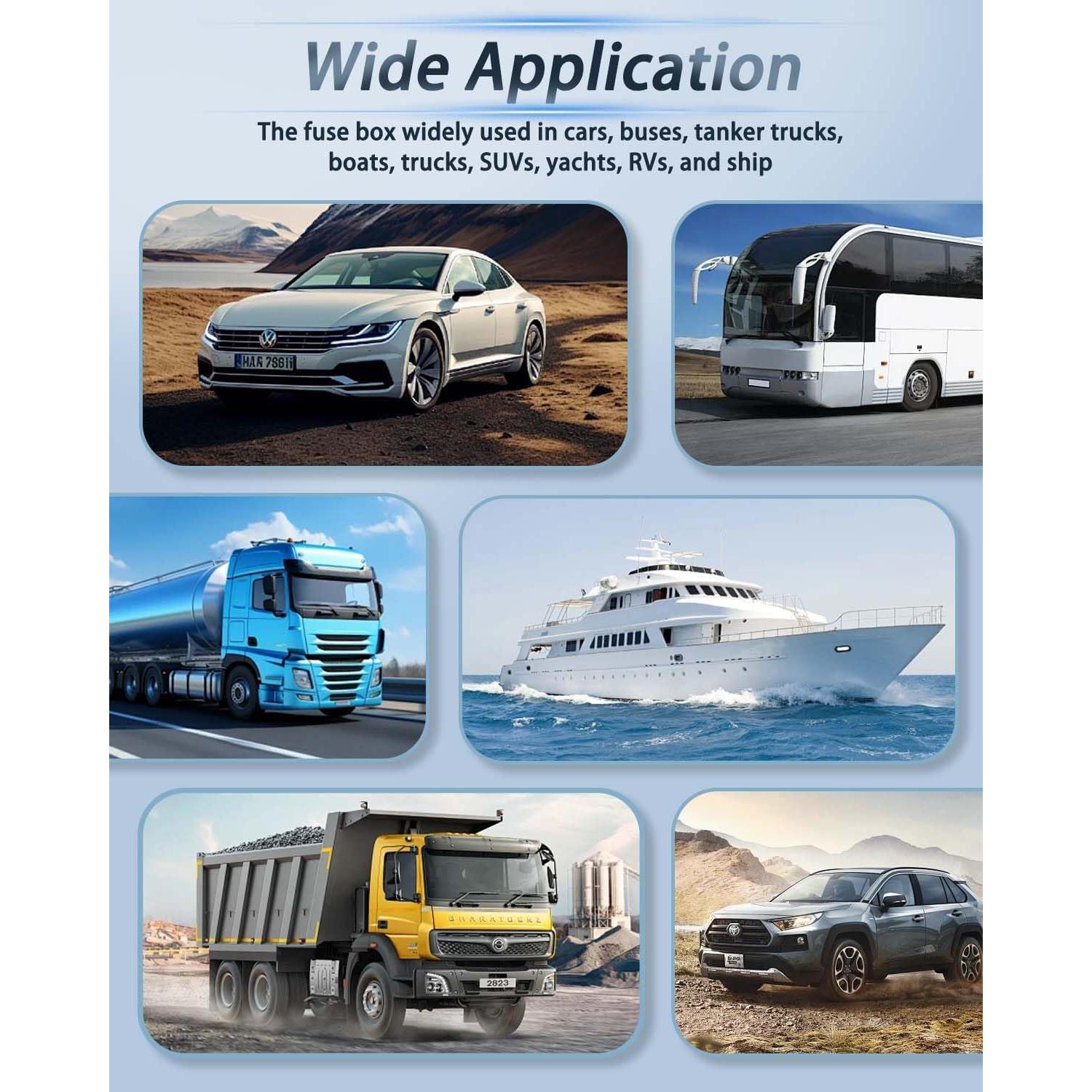 Bloque de Fusibles 12V YEZriler 4 Circuitos con LED y Cubierta