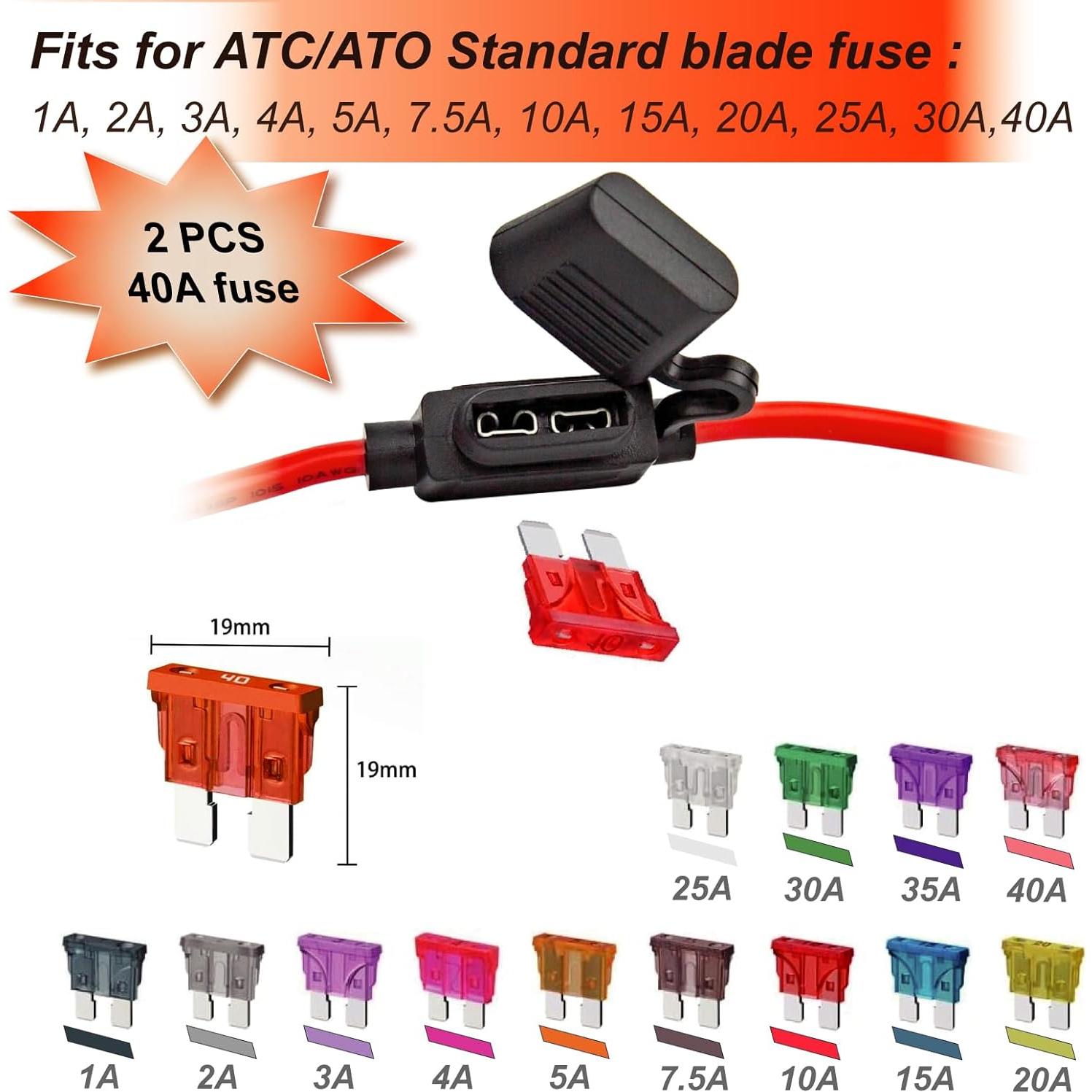 Soporte de Fusible Inline 10 AWG Gaoekoius 40A Impermeable