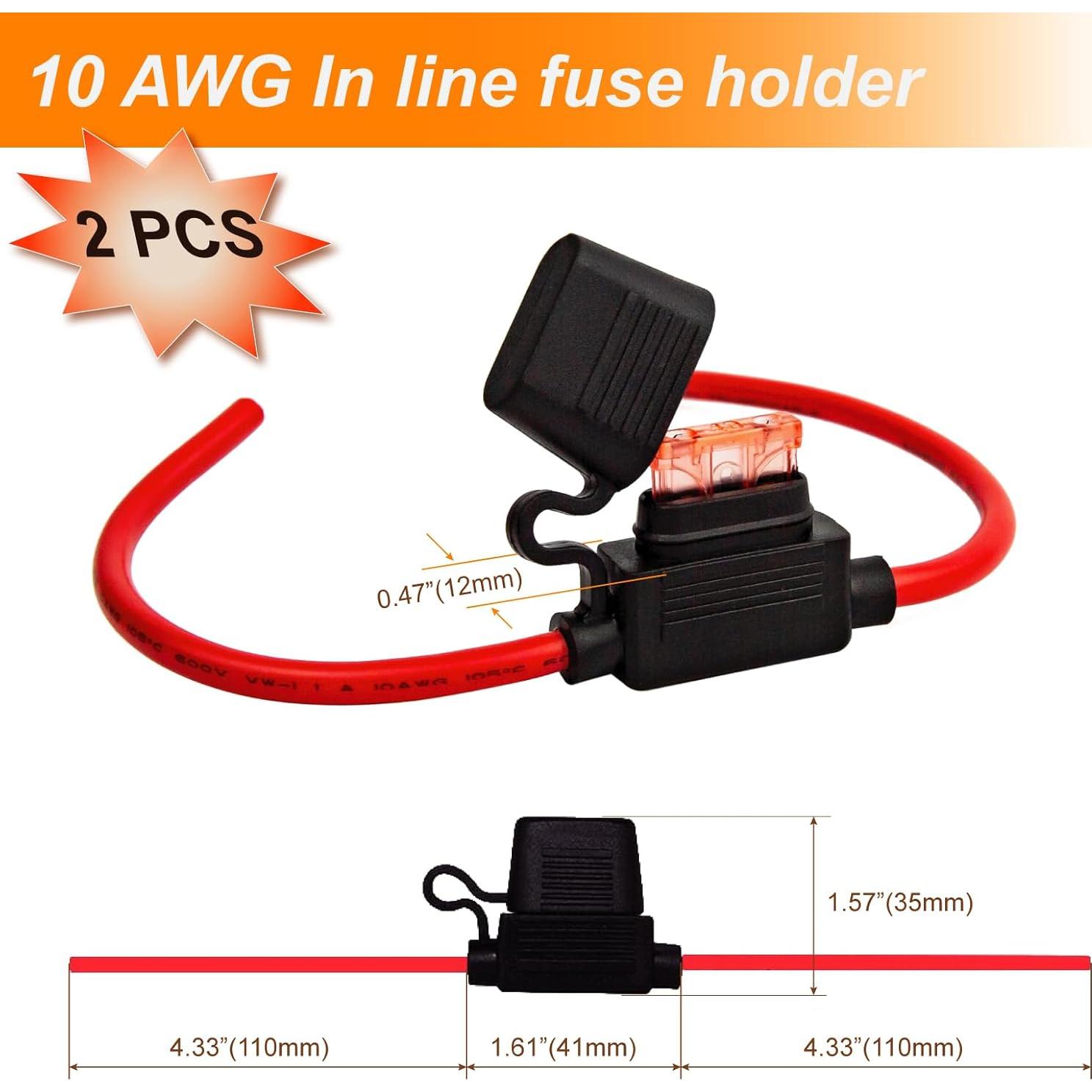 Soporte de Fusible Inline 10 AWG Gaoekoius 40A Impermeable