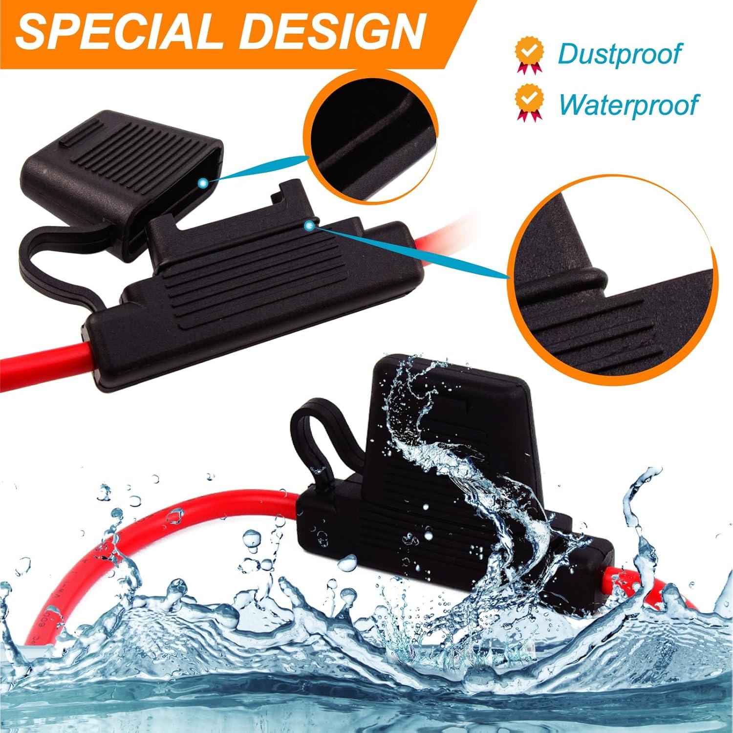 Soporte de Fusible Inline 10 AWG Gaoekoius 40A Impermeable