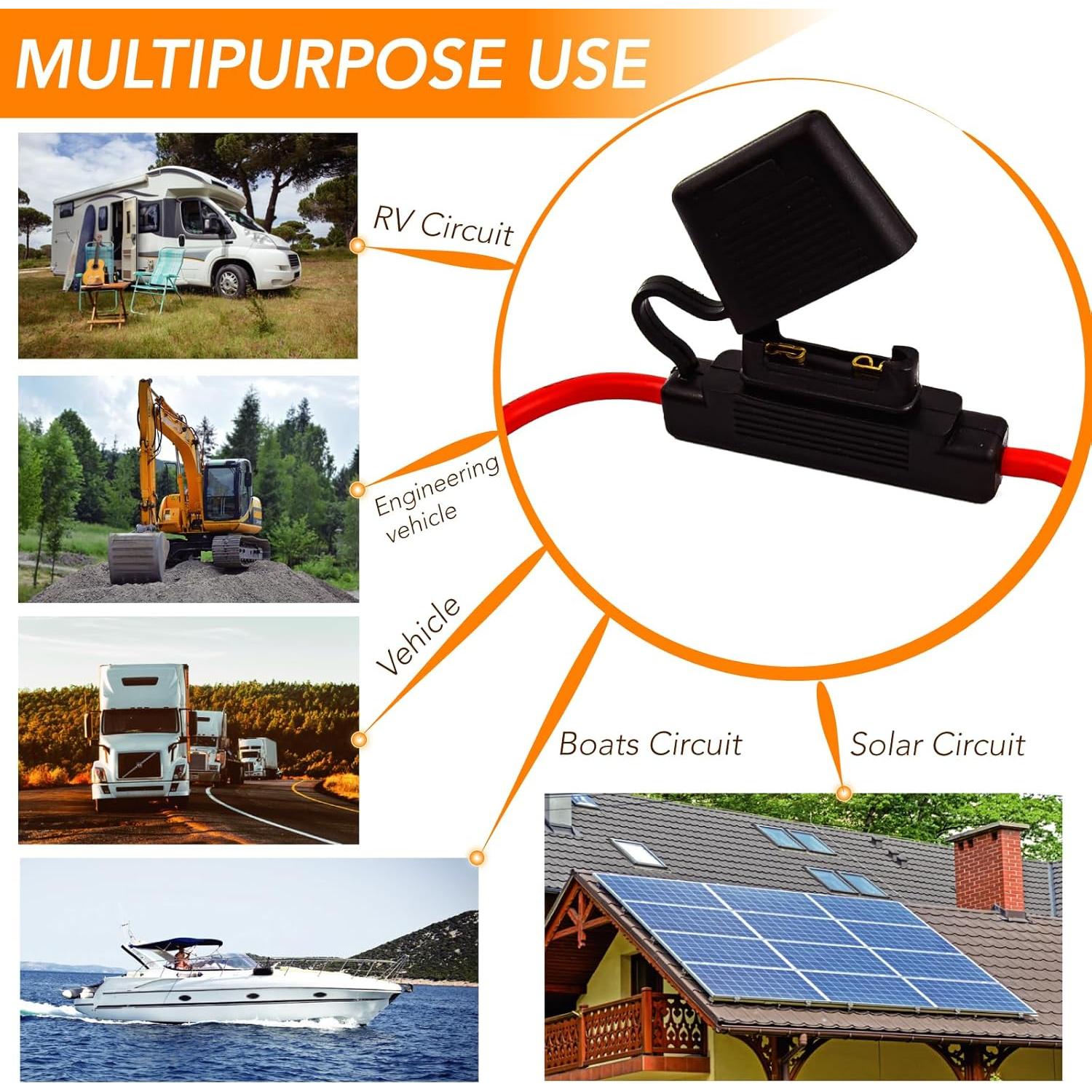 Soporte de Fusible Inline 10 AWG Gaoekoius 40A Impermeable