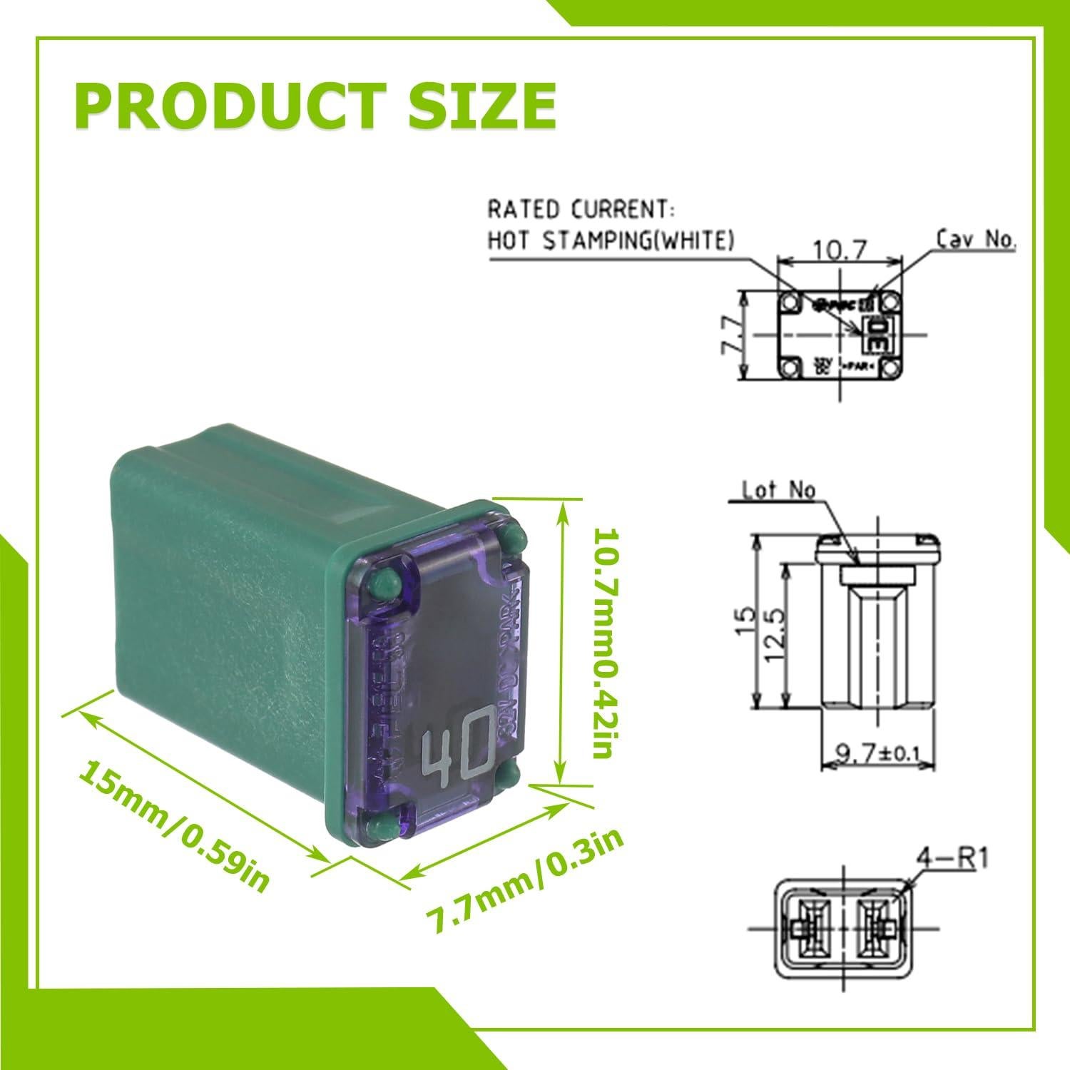 Kit de Fusibles Micro EPLZON 15A 20A 25A 30A 40A 32V - 10 Piezas