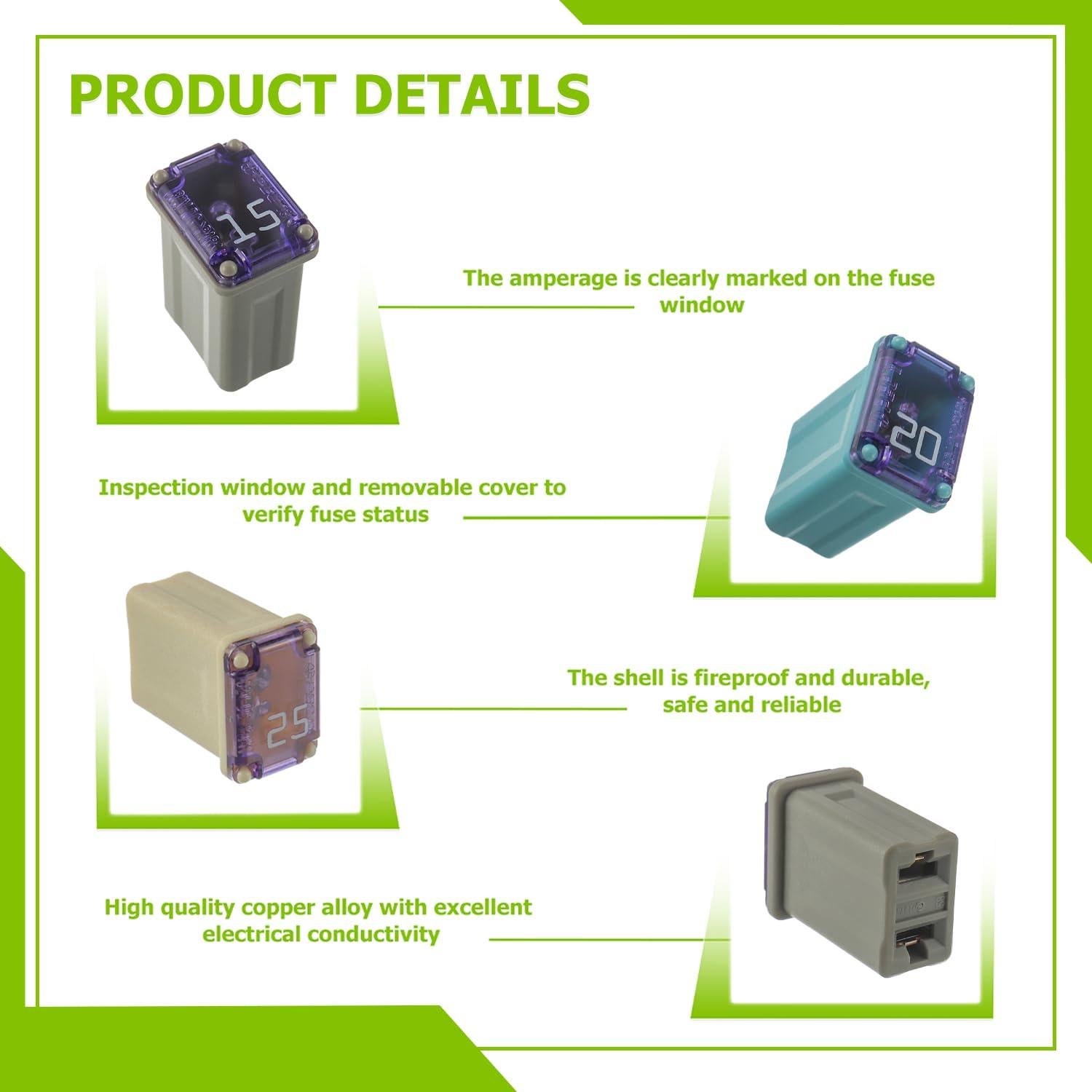 Kit de Fusibles Micro EPLZON 15A 20A 25A 30A 40A 32V - 10 Piezas