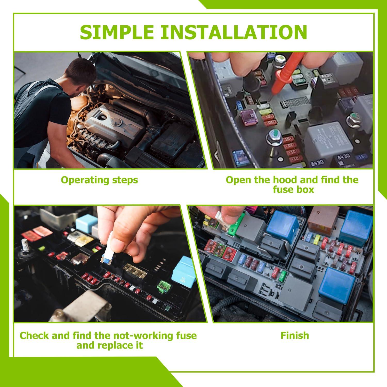 Kit de Fusibles Micro EPLZON 15A 20A 25A 30A 40A 32V - 10 Piezas