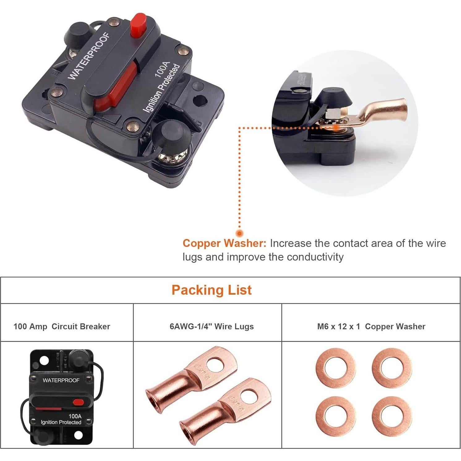 Interruptor de Circuito 60A Erayco Impermeable 12V-48V CC
