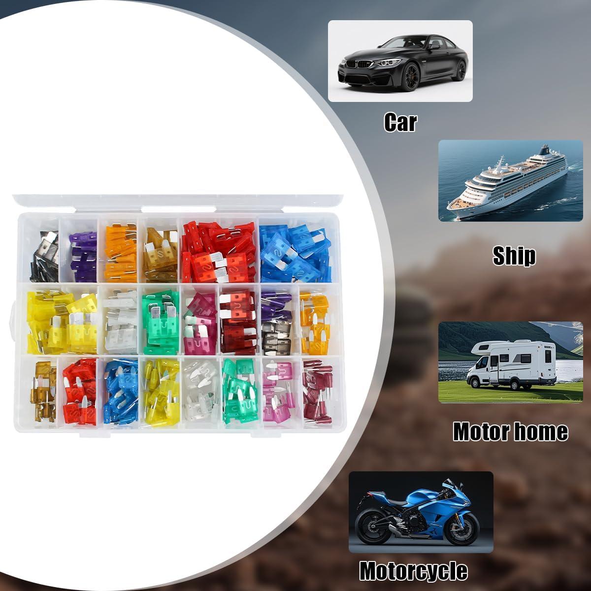 Kit de 300 Fusibles para Automóvil Sandfren - 2A a 40A