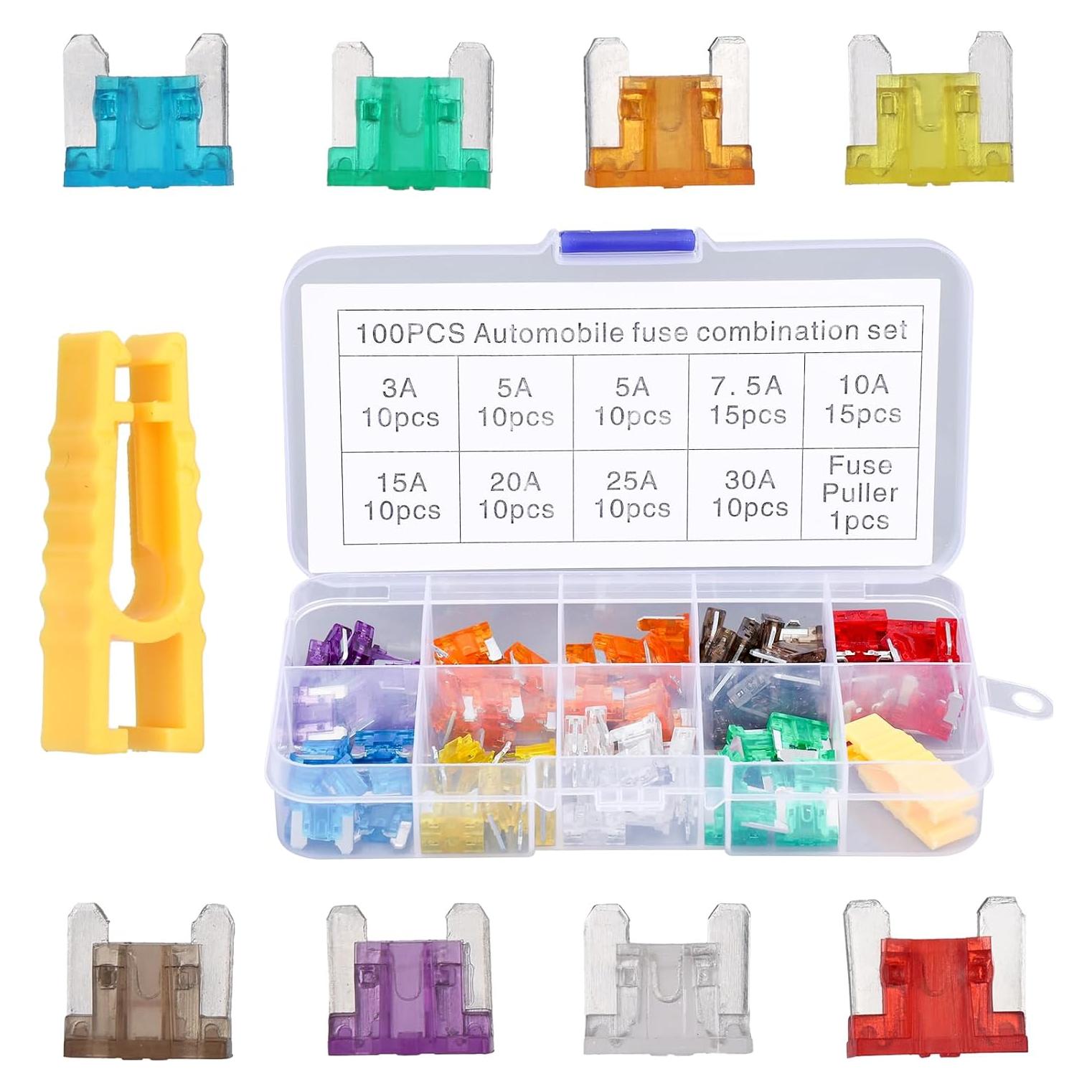Kit de Fusibles Mini para Automóvil 101 Piezas Lasuroa