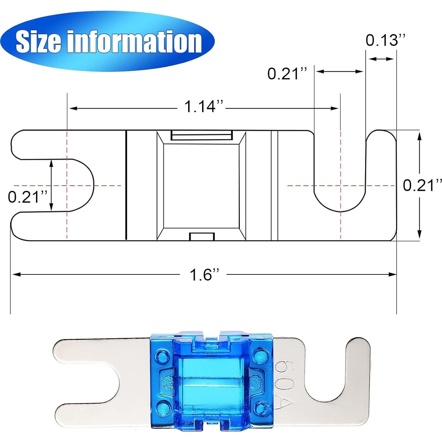 Kit de 18 Fusibles Mini ANL Frienda 20A a 150A para Auto