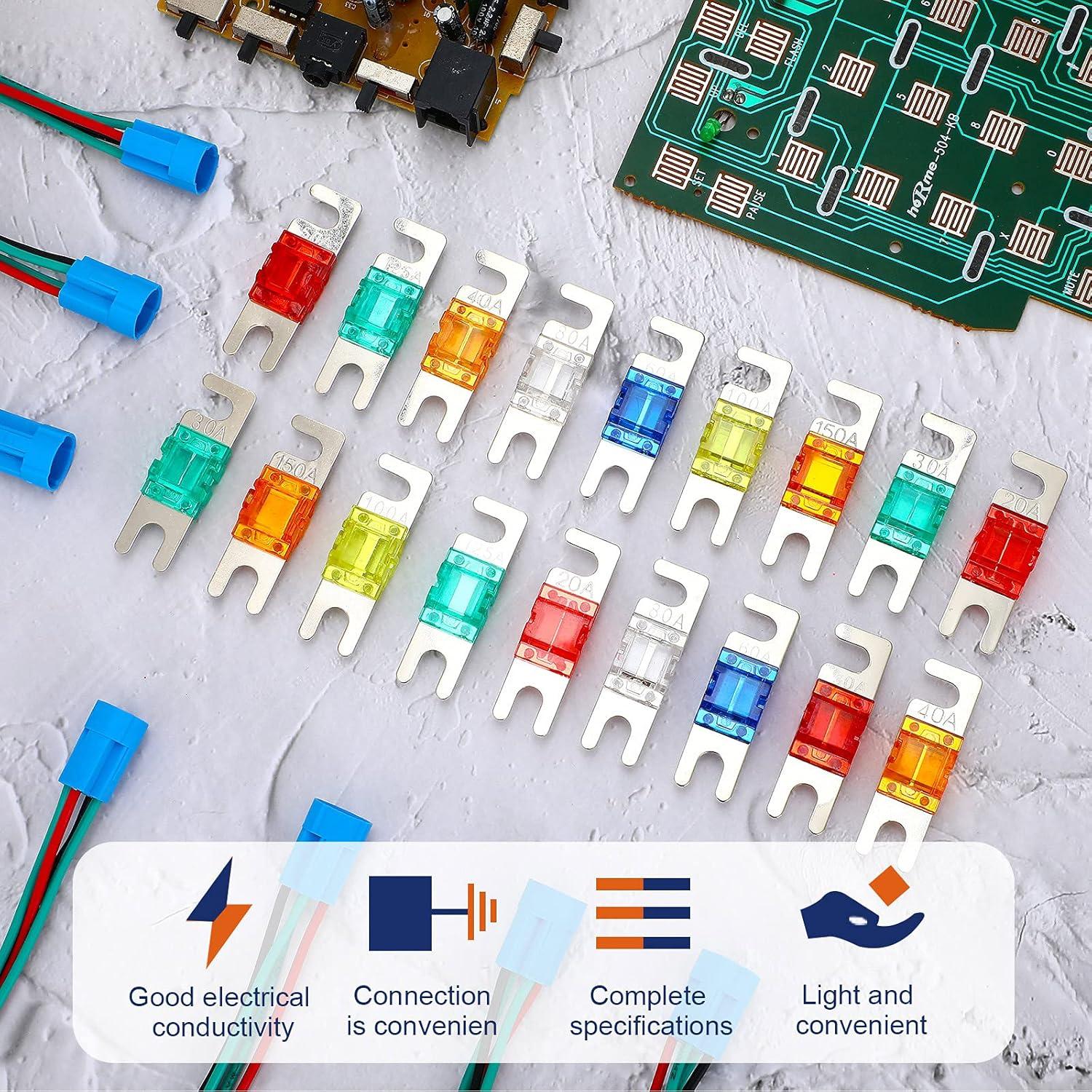 Kit de 18 Fusibles Mini ANL Frienda 20A a 150A para Auto