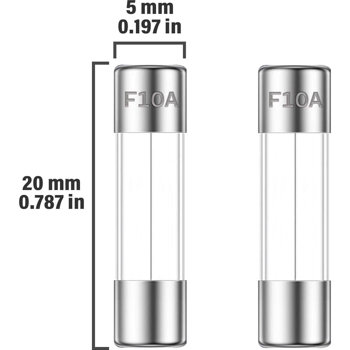 Fusibles de Vidrio Rápida Fusión ALLECIN 10A 250V 30 Piezas
