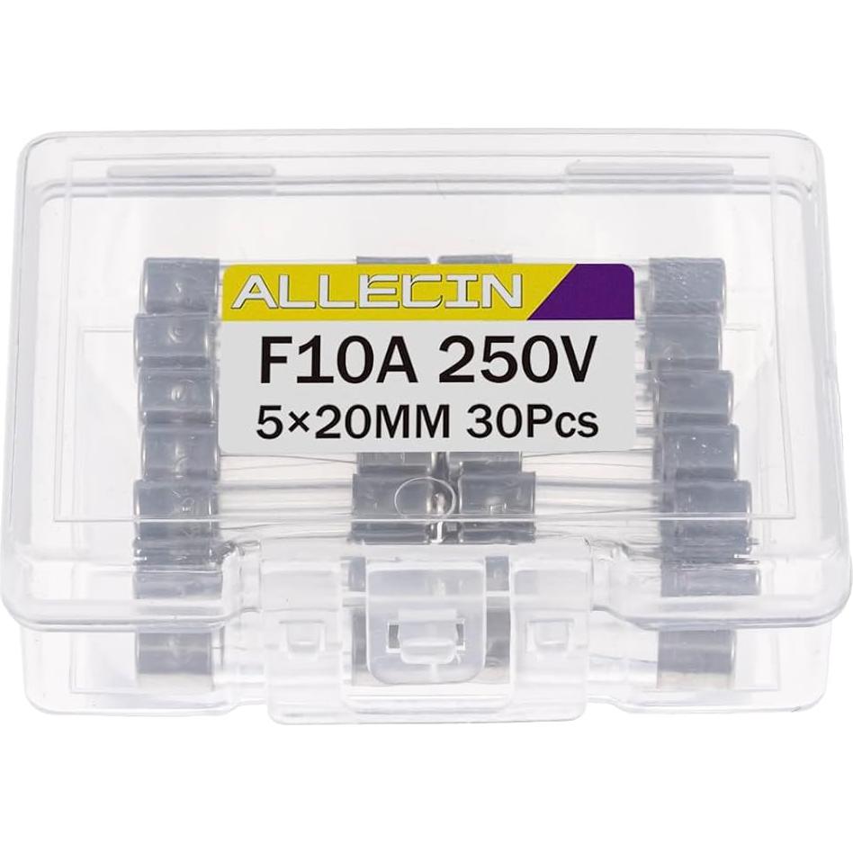 Fusibles de Vidrio Rápida Fusión ALLECIN 10A 250V 30 Piezas