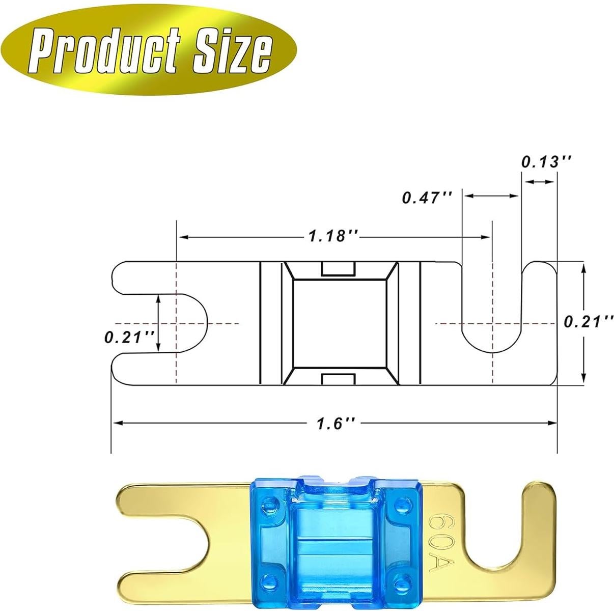 Fusibles Mini ANL CrocSee 18 Piezas 20A-150A para Audio