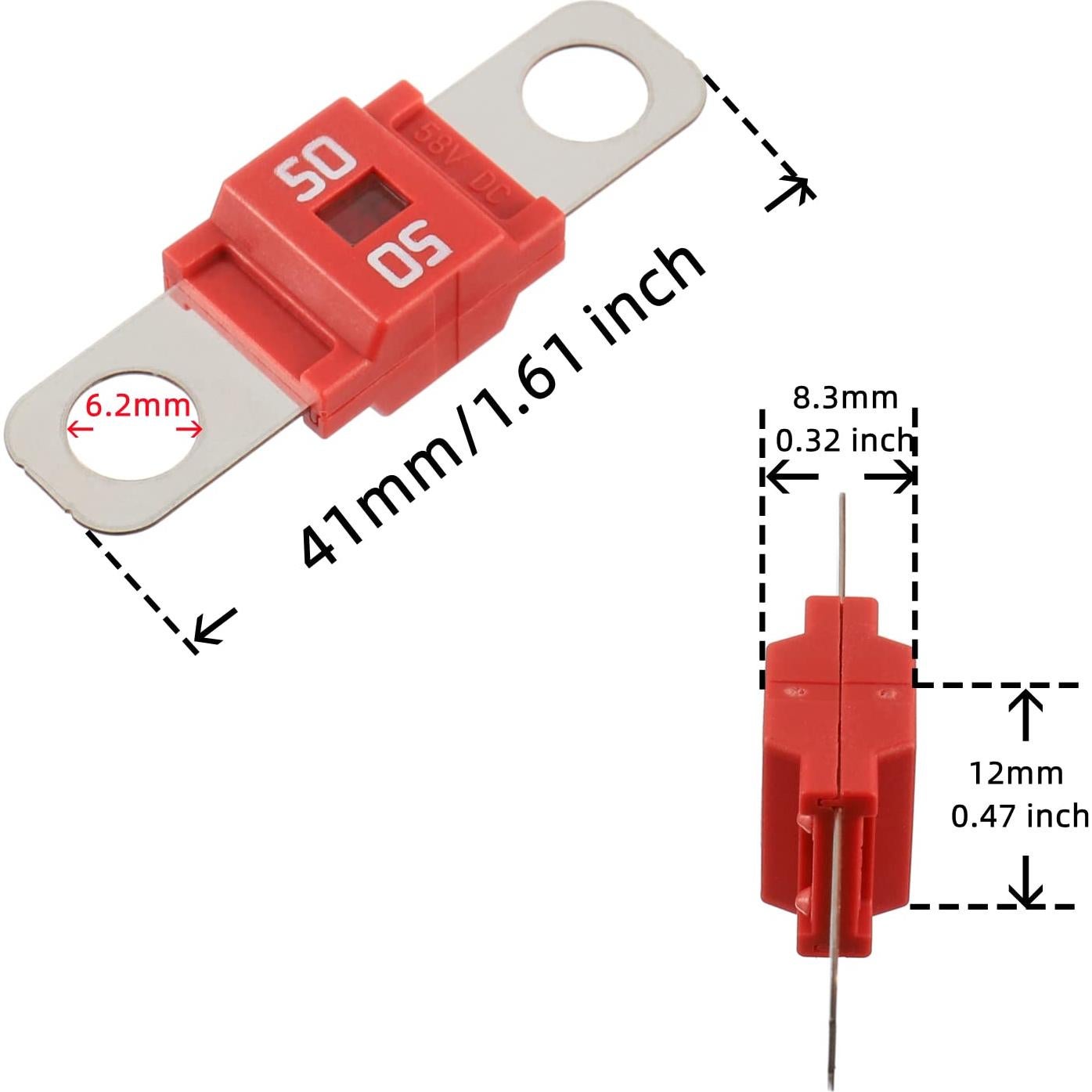 Fusible Midi BOJACK 50A - Paquete de 3 para Vehículos