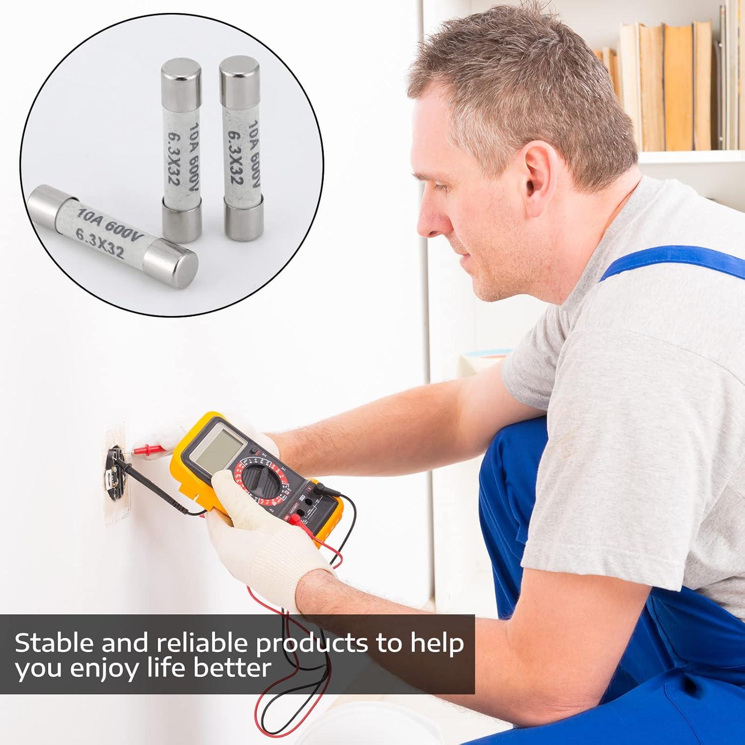 Fusibles de Multímetro Kingdder 10 Piezas 10A 600V Cerámica